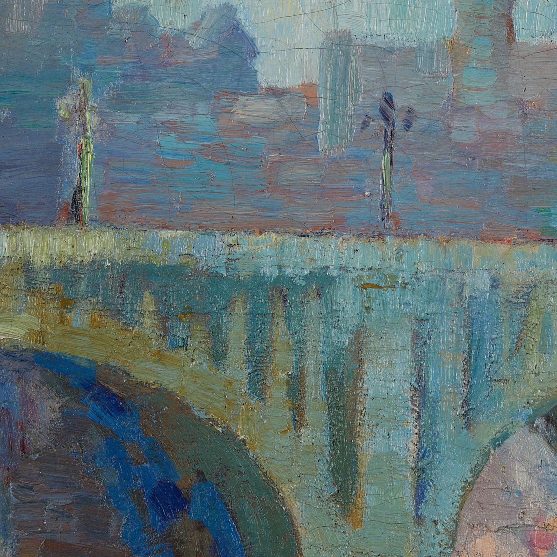 Knute Heldner "Third Ave. Bridge #2" Painting 1914 - Bild 2 aus 5