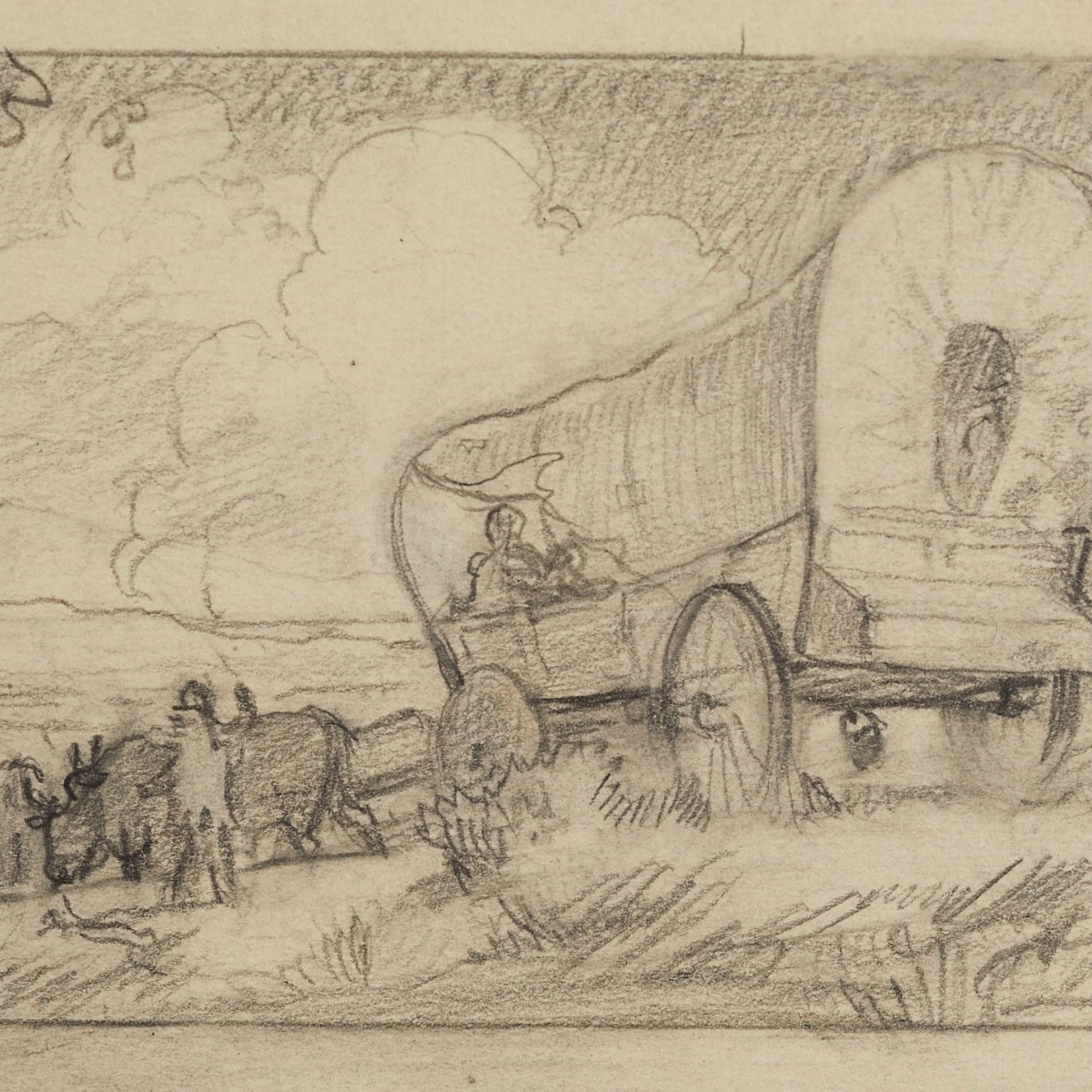 3 Edward Brewer Graphite Sketches Big Cats & Wagon - Image 2 of 17