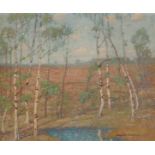 Knute Heldner "Silver Birches" Oil Painting 1932