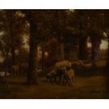 B.S. Hays Landscape Painting with Sheep