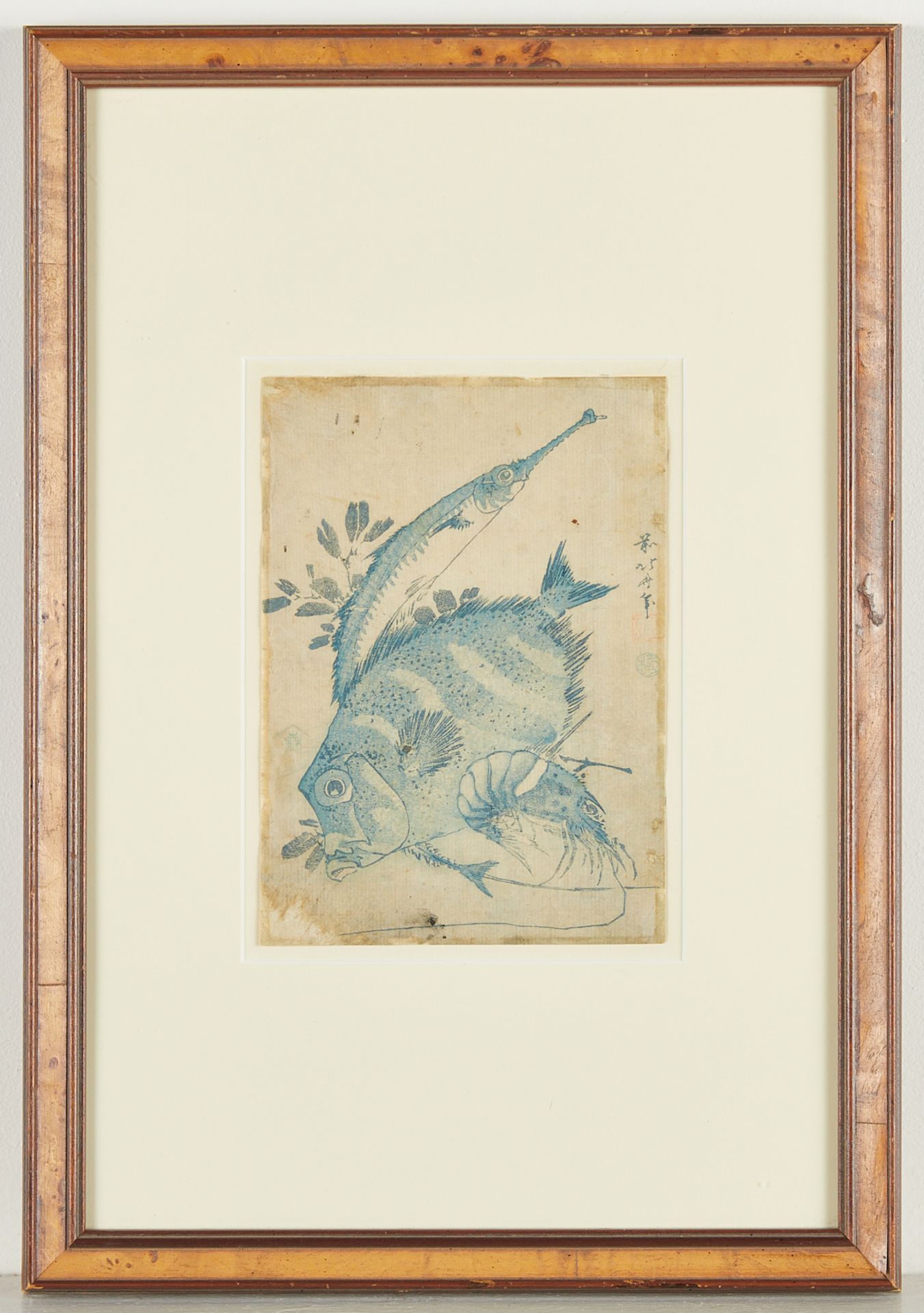 Katsushika Hokusai "Two Fish and Shrimp" Woodblock - Bild 3 aus 5