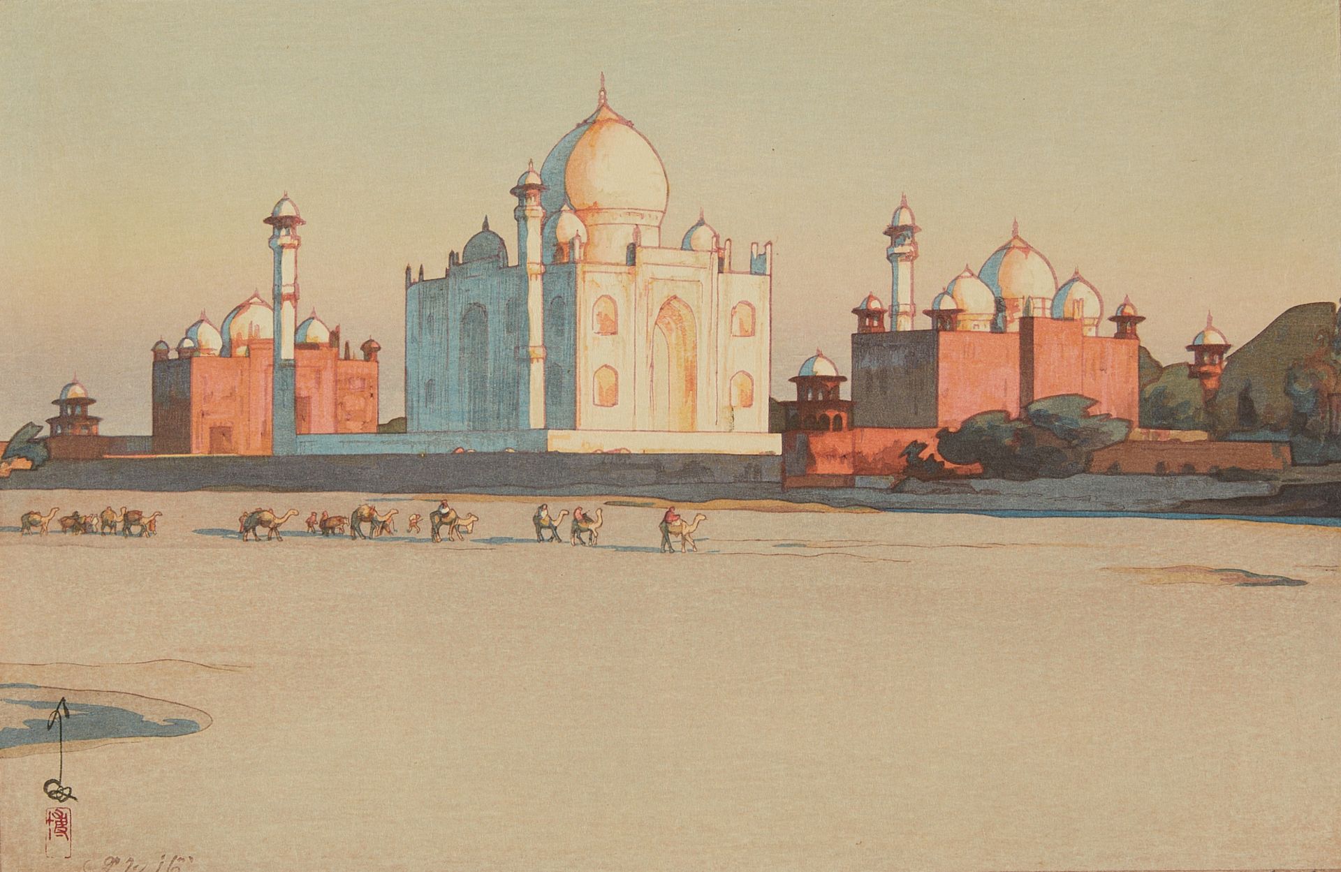 Hiroshi Yoshida "Approach to Agra" Jizuri Print - Bild 2 aus 9