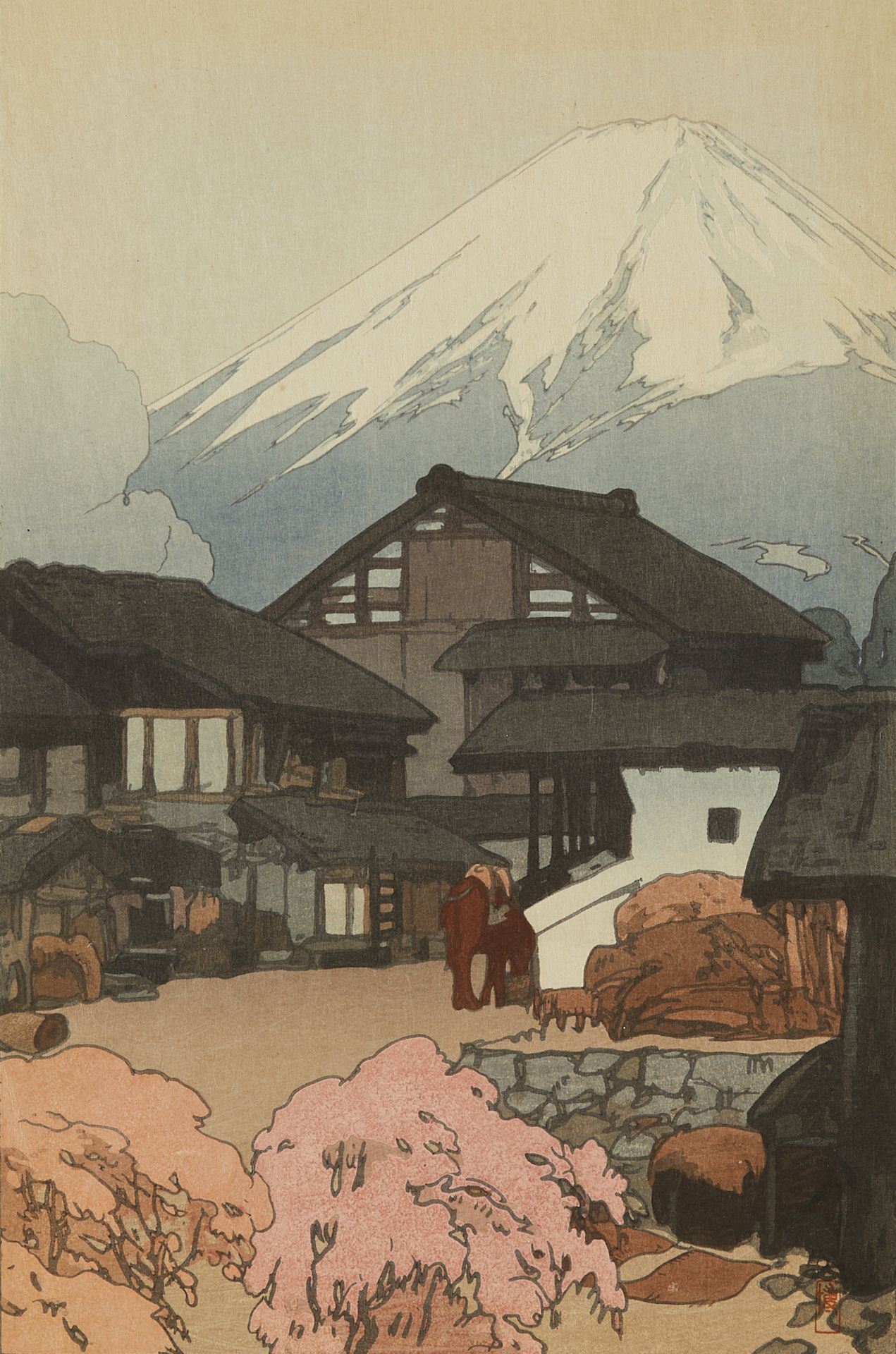 Hiroshi Yoshida "Fujiyama, Okitsu" Jizuri Print - Bild 2 aus 10