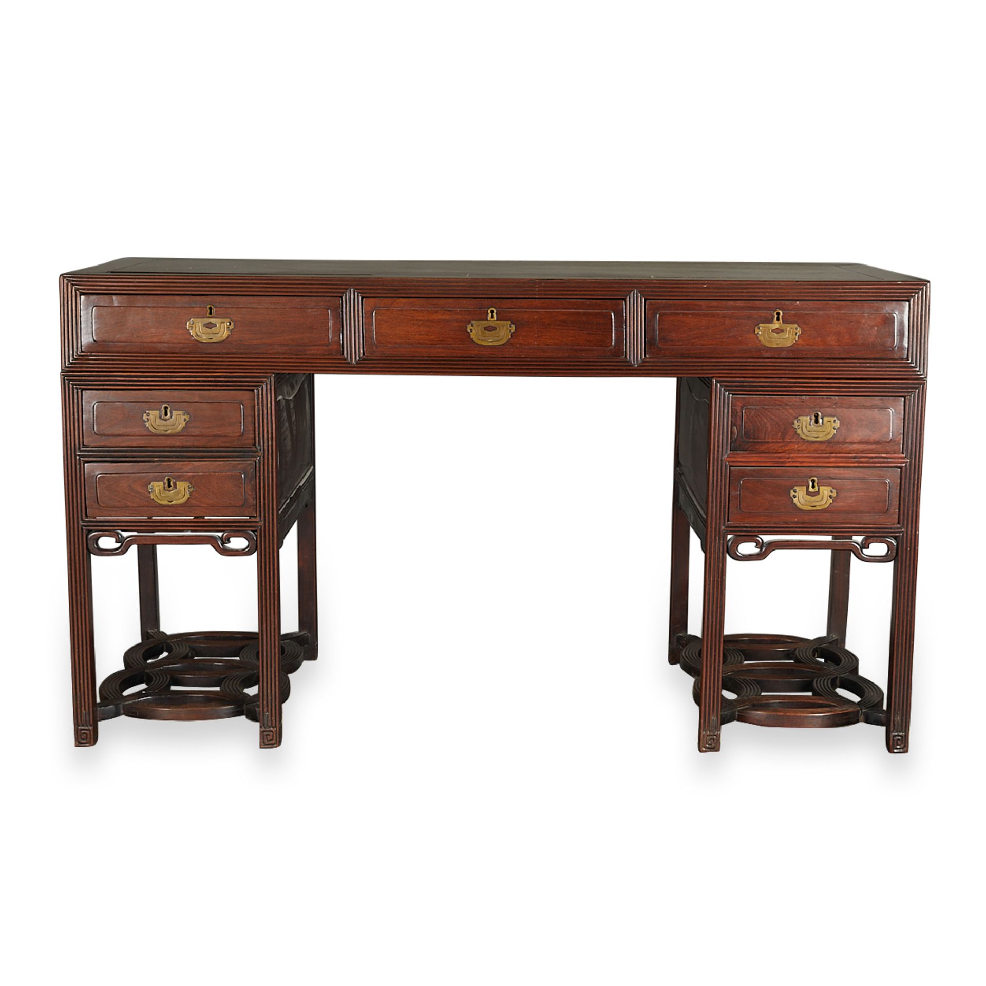 19th c. Chinese Hong Mu Hardwood Desk - Bild 3 aus 12