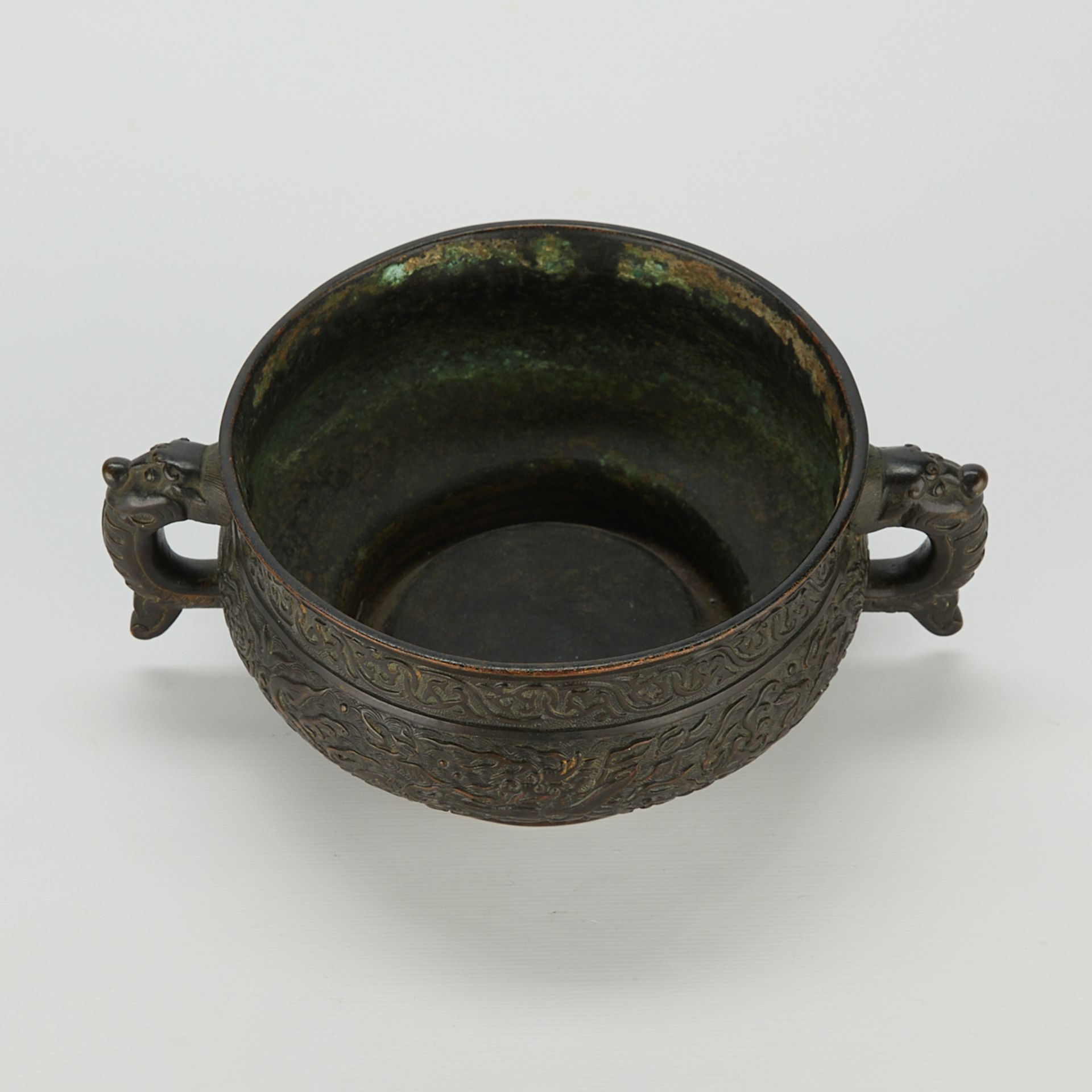 17th c. Chinese Bronze Mythical Beast Censer - Image 9 of 12