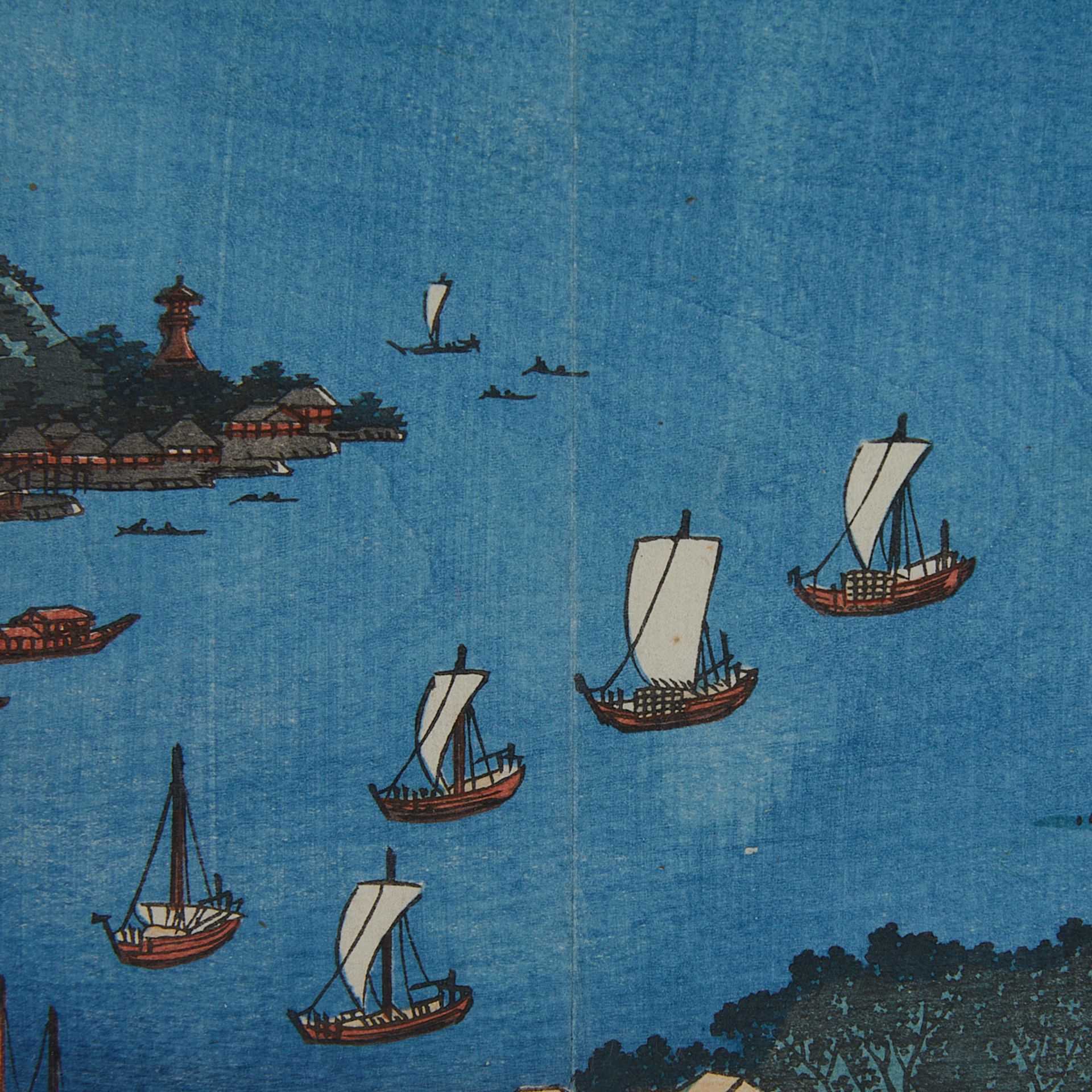 Utagawa Hiroshige Aji River Woodblock Print - Image 6 of 8