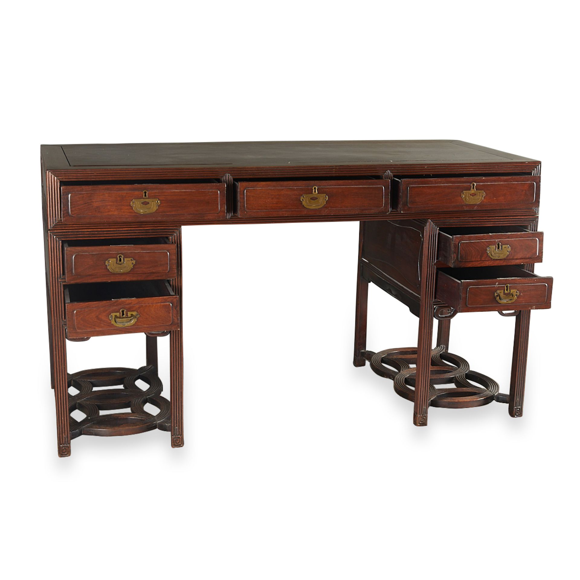 19th c. Chinese Hong Mu Hardwood Desk - Bild 7 aus 12