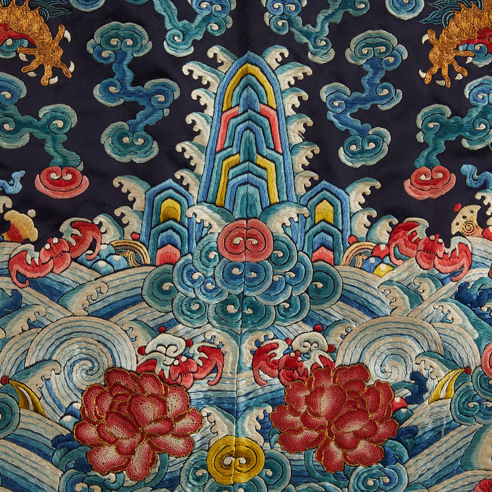 19th c. Chinese Embroidered Silk Dragon Robe - Image 7 of 9