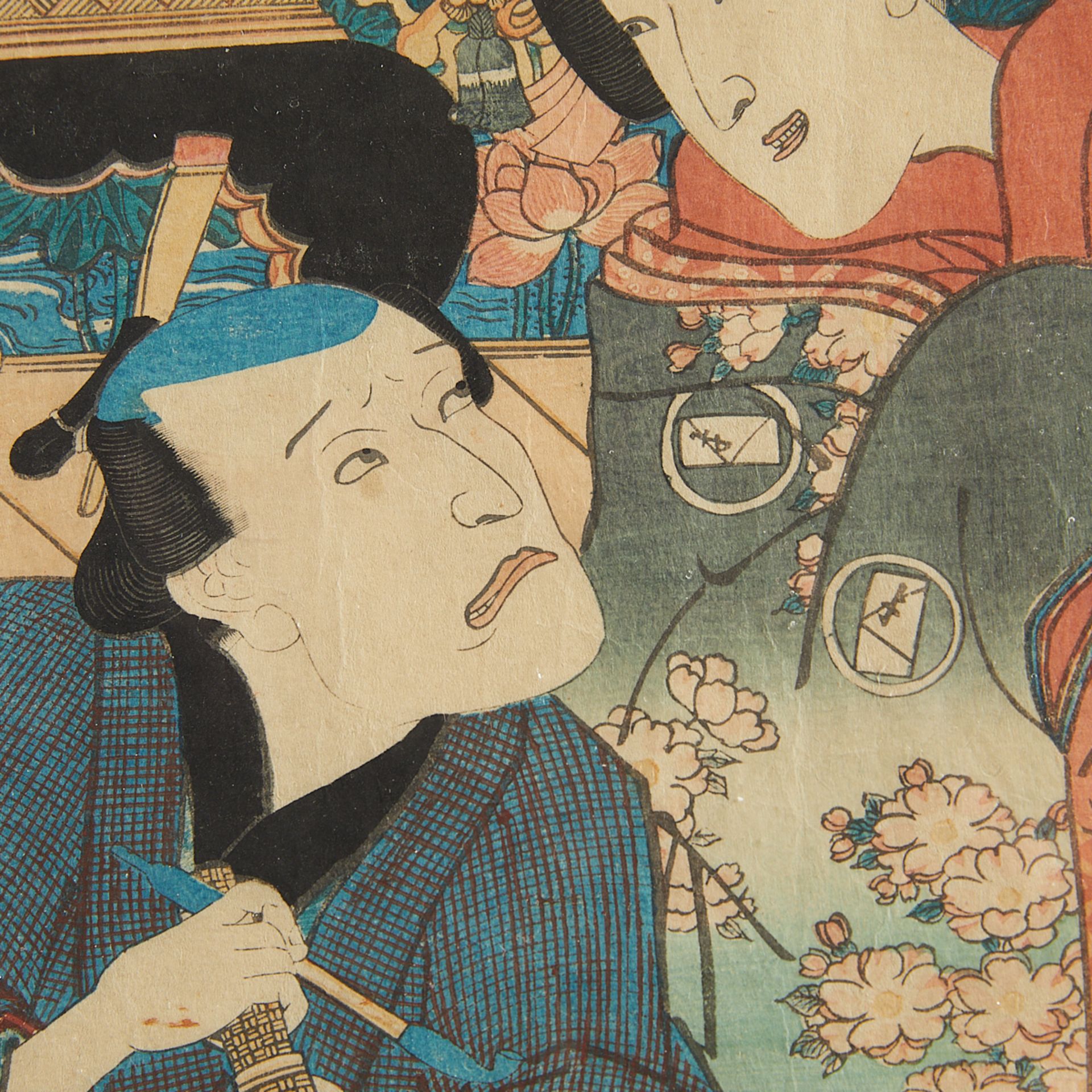 Kunisada "The Syllable Ki" Ukiyo-e Woodblock - Image 5 of 6