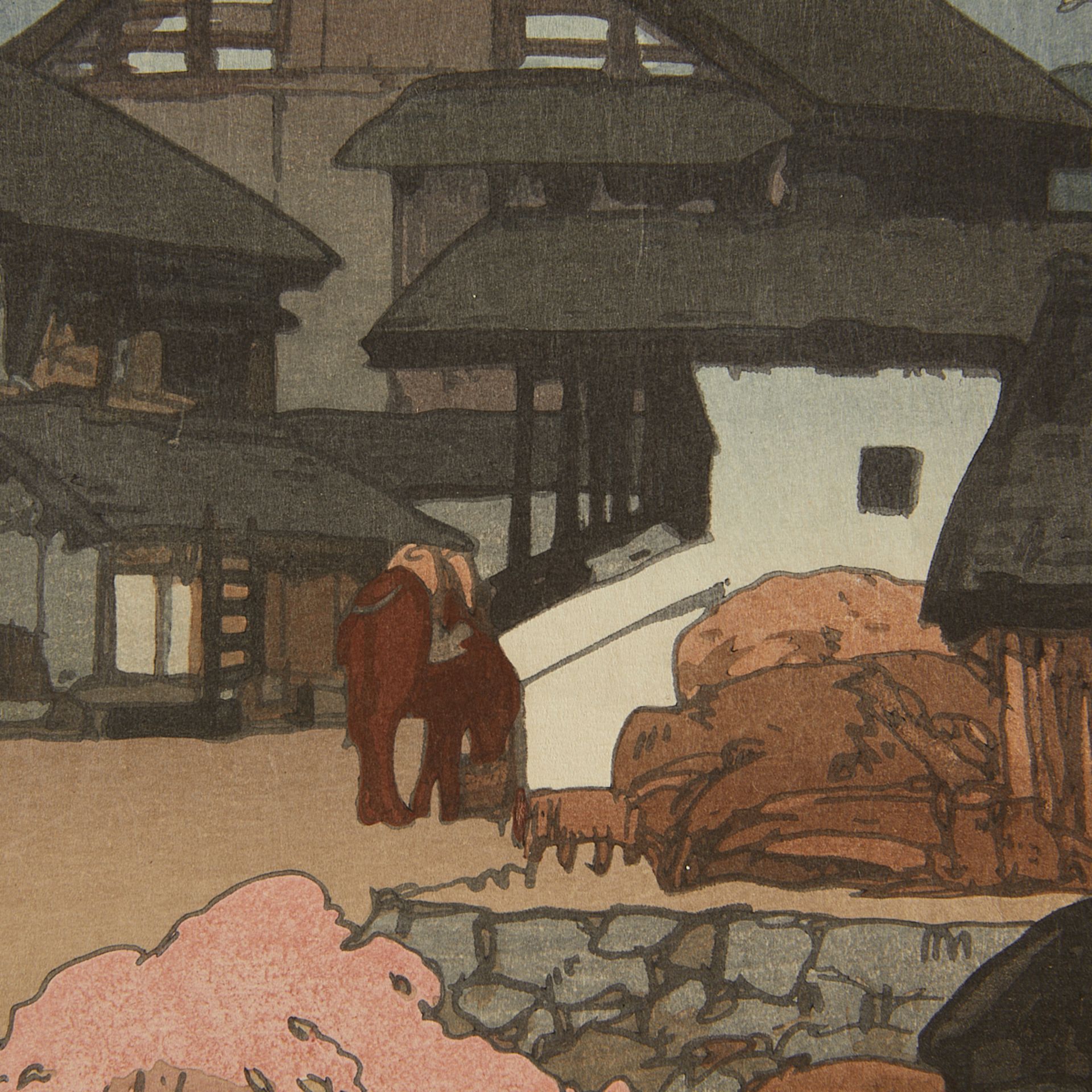 Hiroshi Yoshida "Fujiyama, Okitsu" Jizuri Print - Bild 4 aus 10