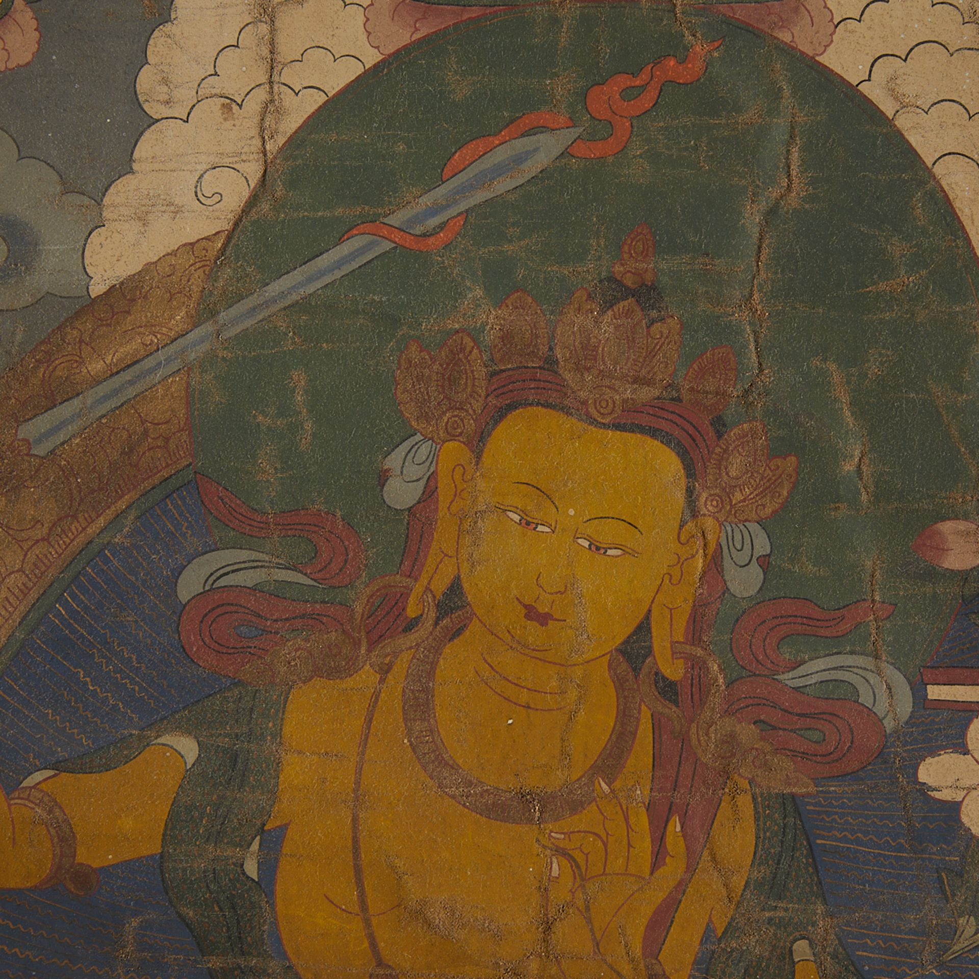Tibetan Thangka Manjushri - Image 5 of 8