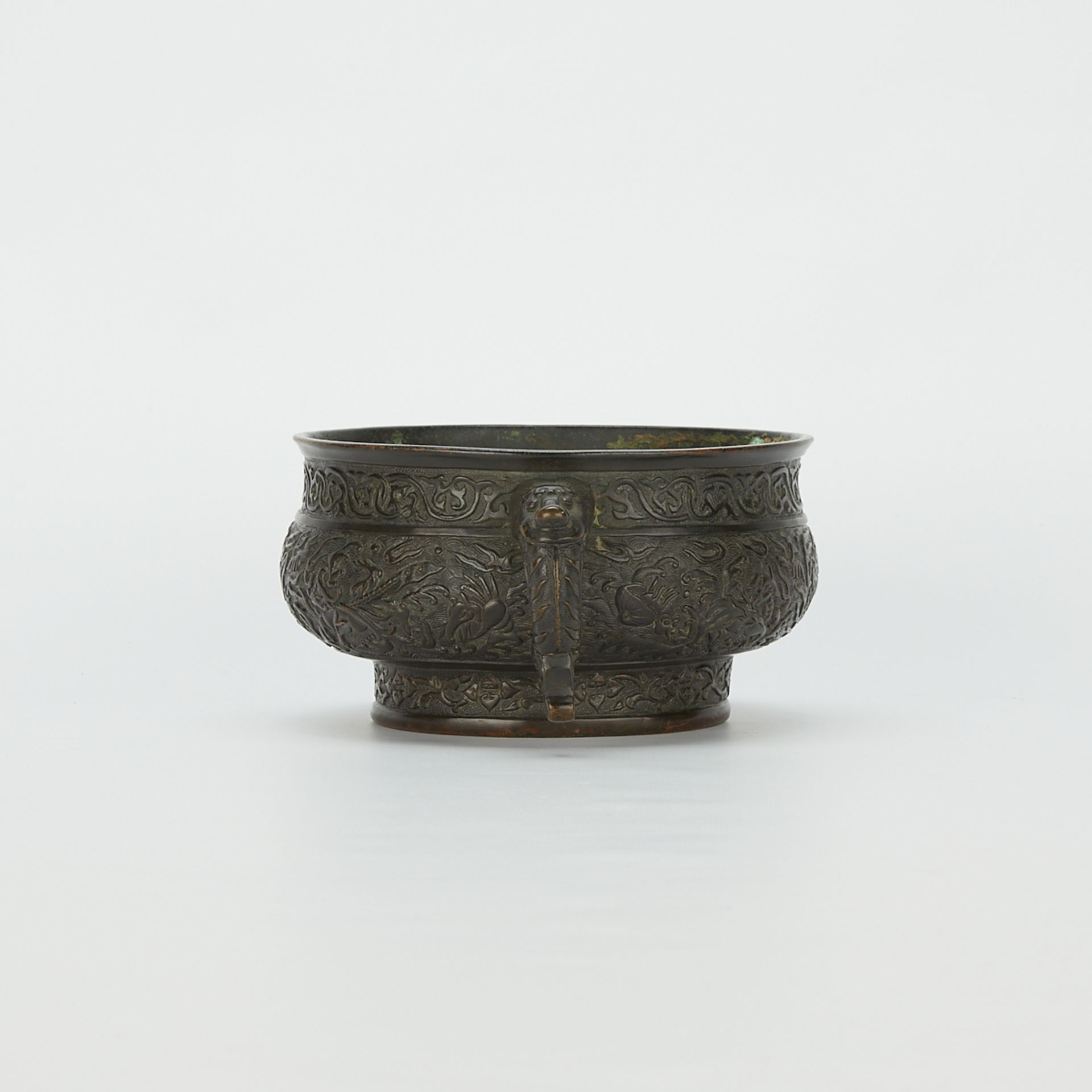 17th c. Chinese Bronze Mythical Beast Censer - Image 6 of 12