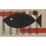 Japanese MCM Woodblock Fish Print 1959