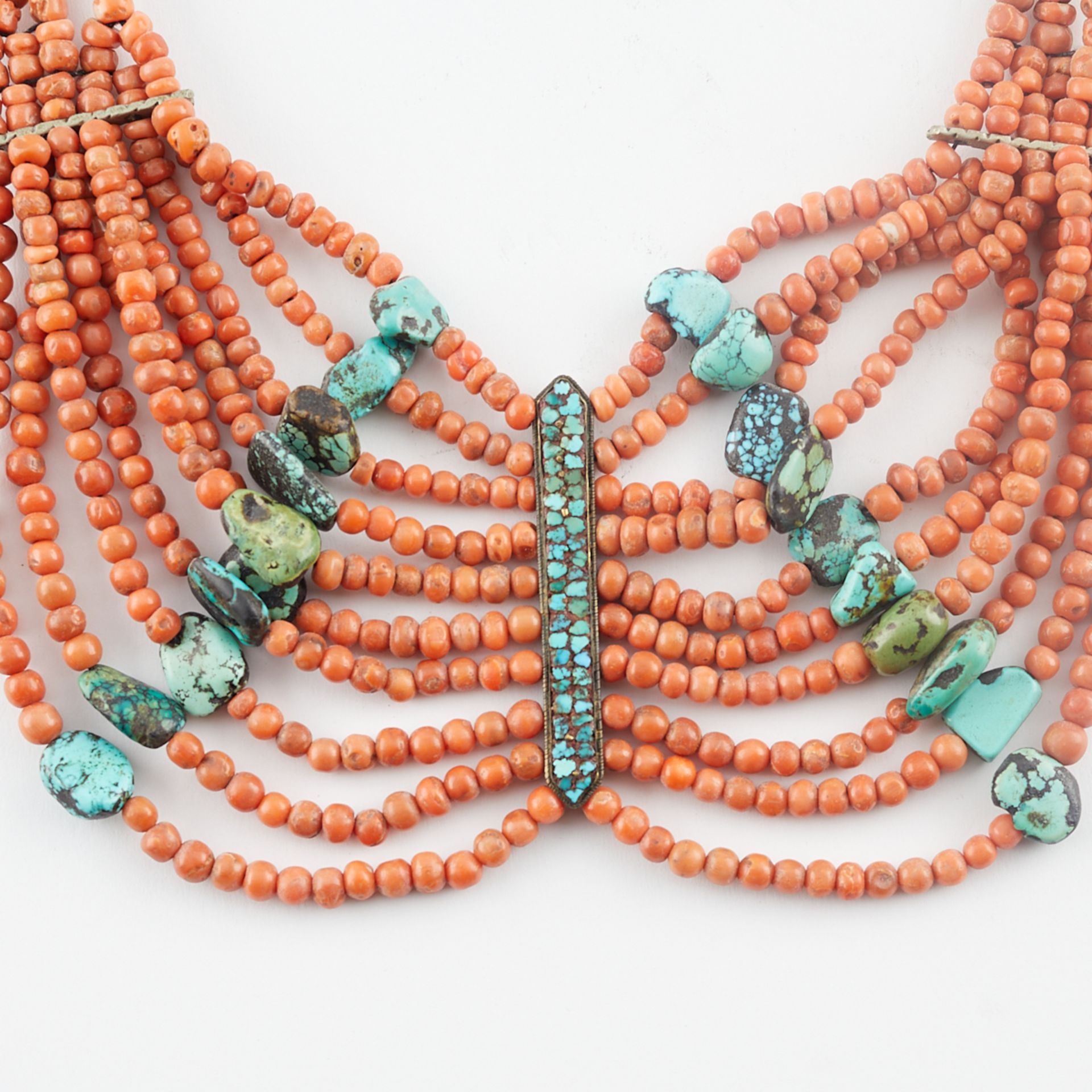 Indian Coral & Turquoise Necklace - Image 5 of 5