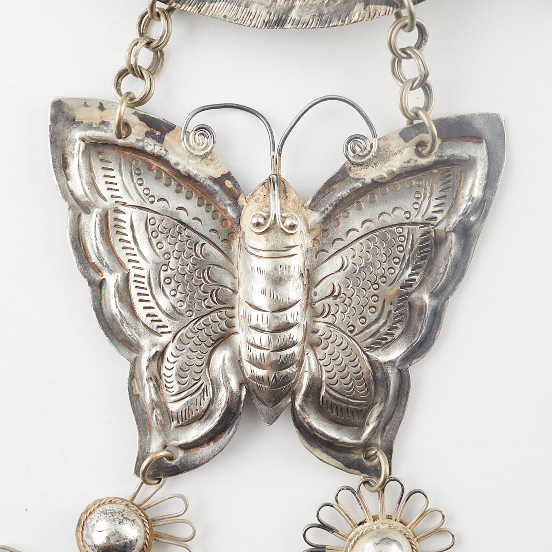 Hmong Silver Butterfly & Fish Necklace - Image 3 of 6