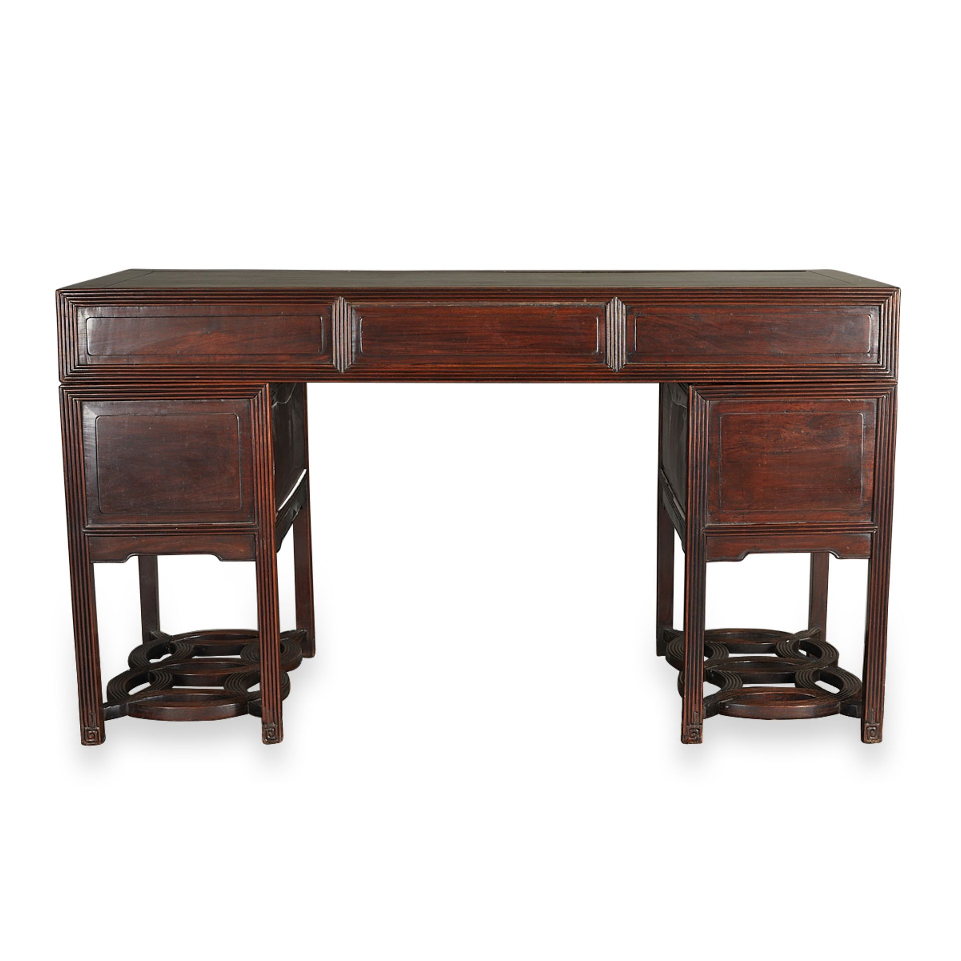 19th c. Chinese Hong Mu Hardwood Desk - Bild 5 aus 12