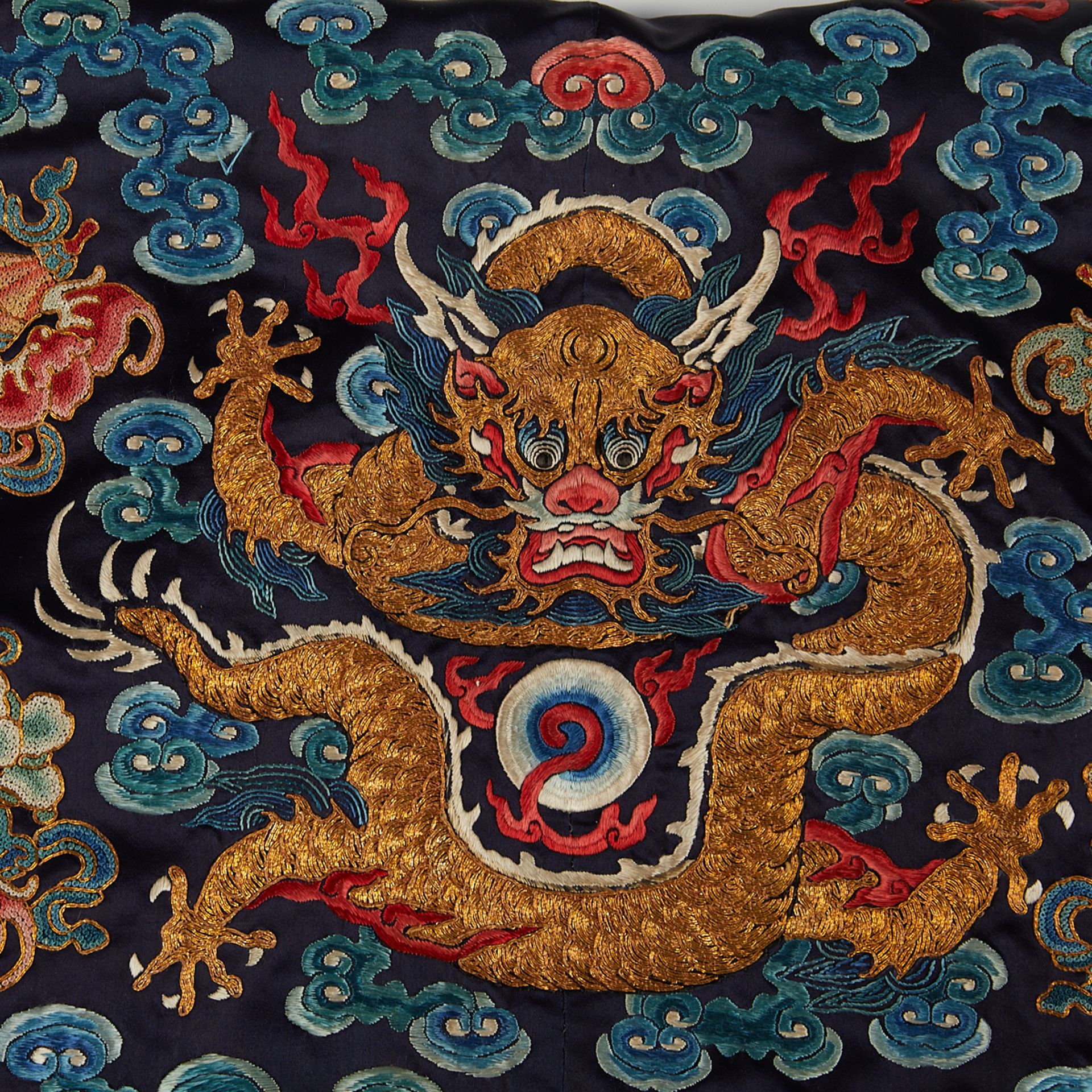 19th c. Chinese Embroidered Silk Dragon Robe - Image 5 of 9