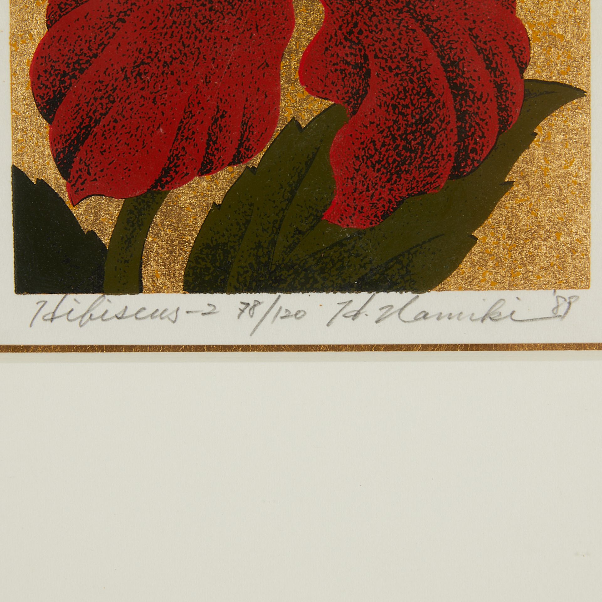 Hajime Namiki "Hibiscus" Woodblock Print - Bild 2 aus 7