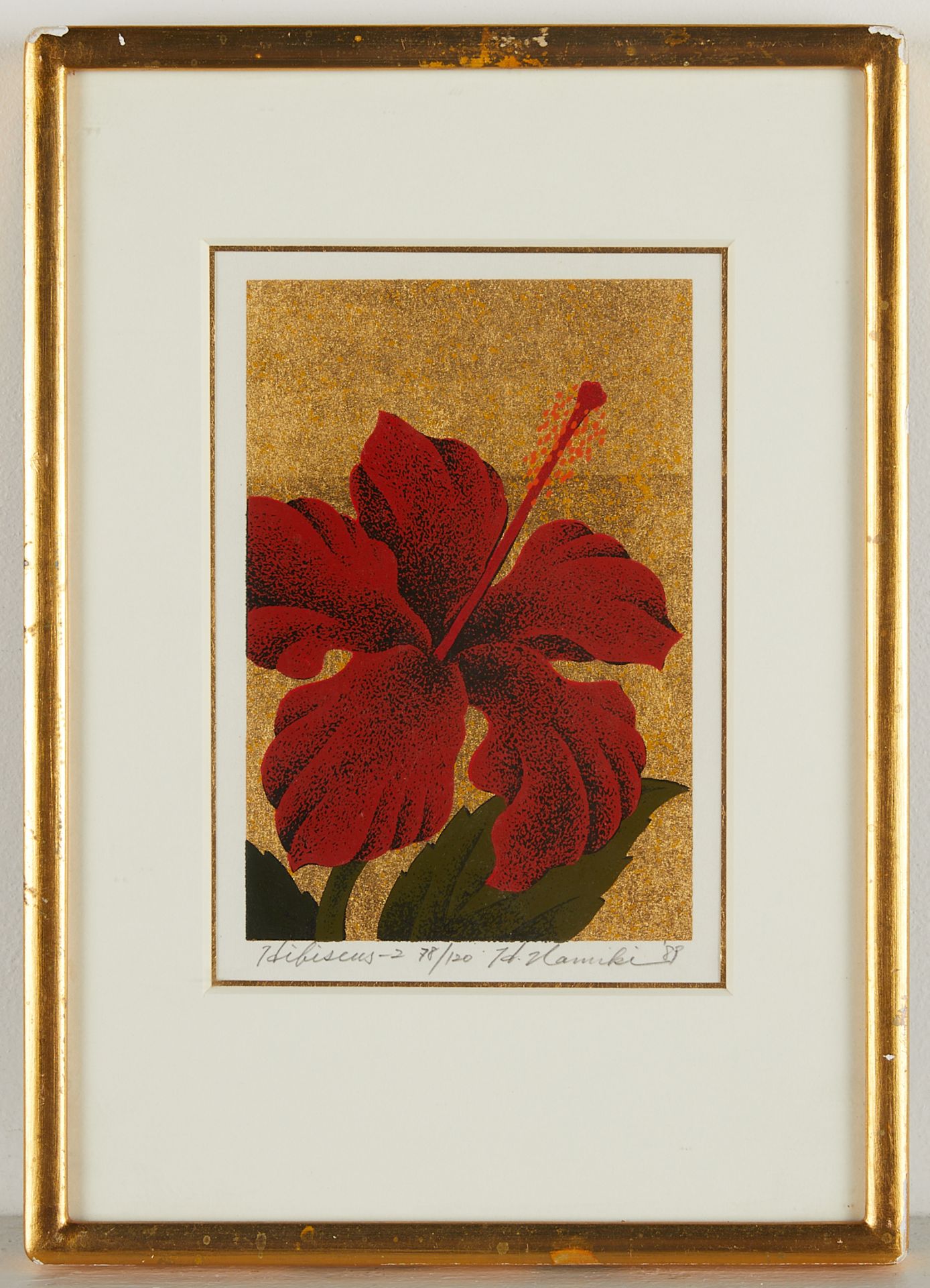 Hajime Namiki "Hibiscus" Woodblock Print - Bild 3 aus 7