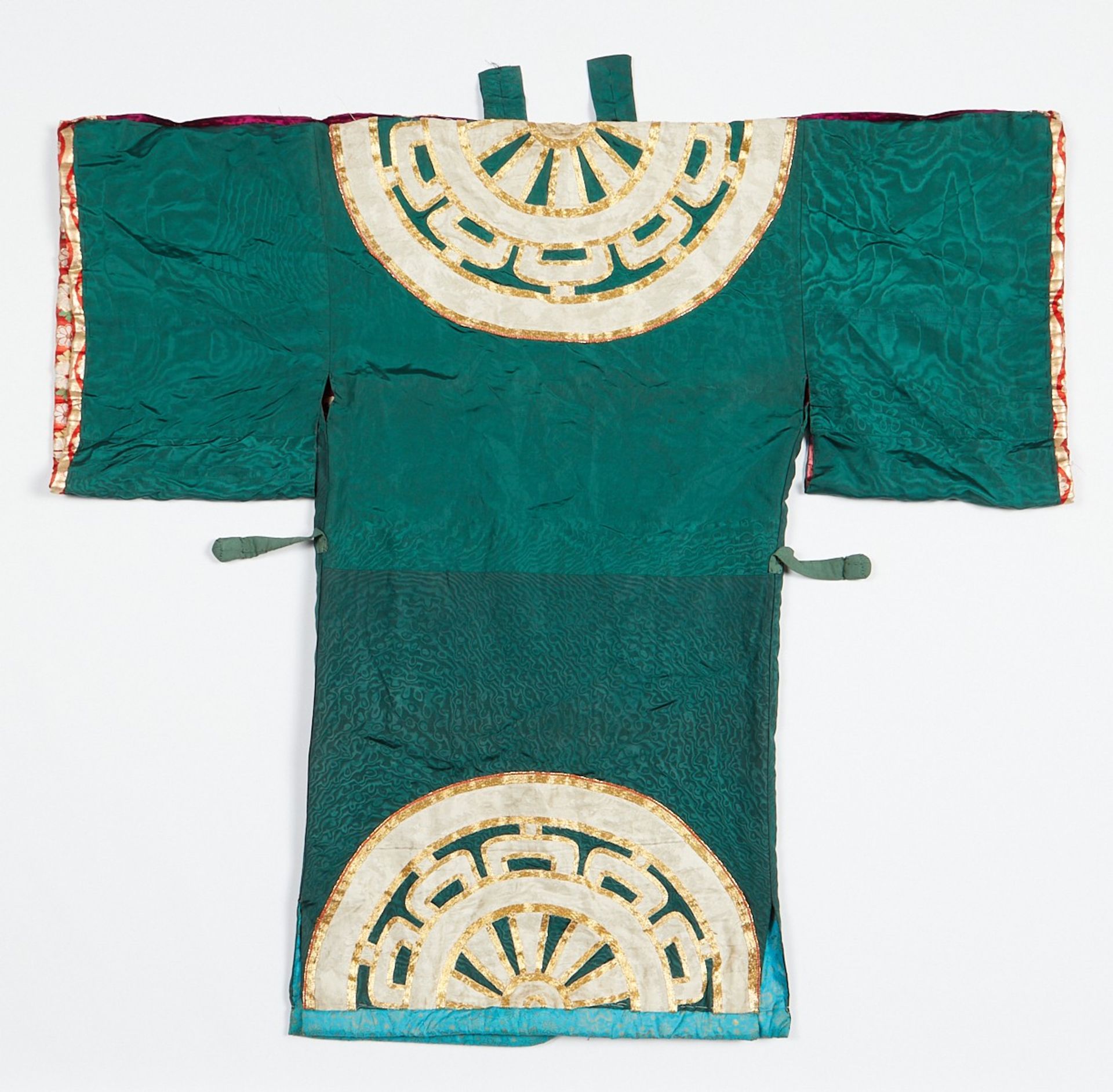20th c. Japanese Reversible Moire Silk Robe - Bild 4 aus 11