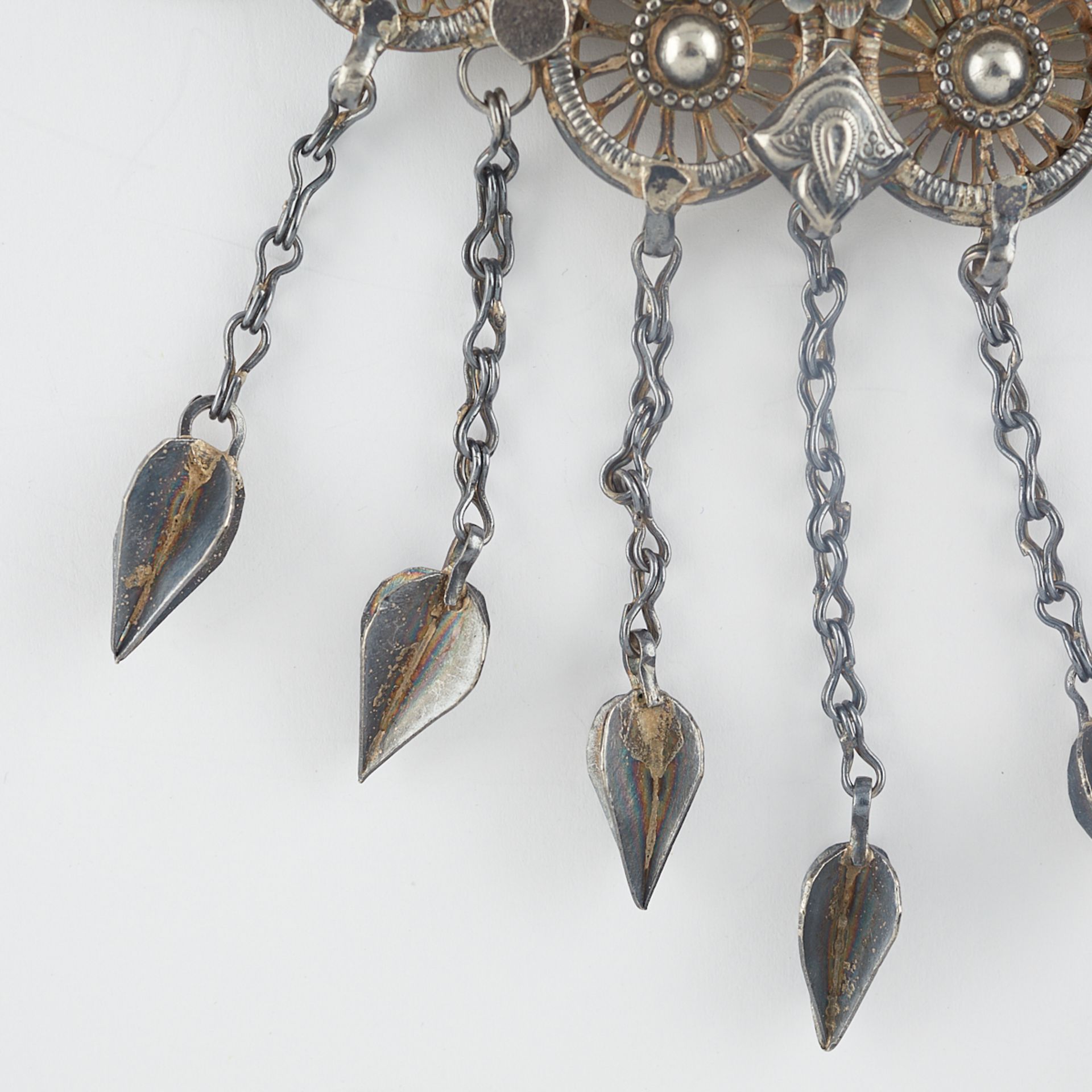 Silver Beaded Necklace Likely Indian - Image 3 of 5