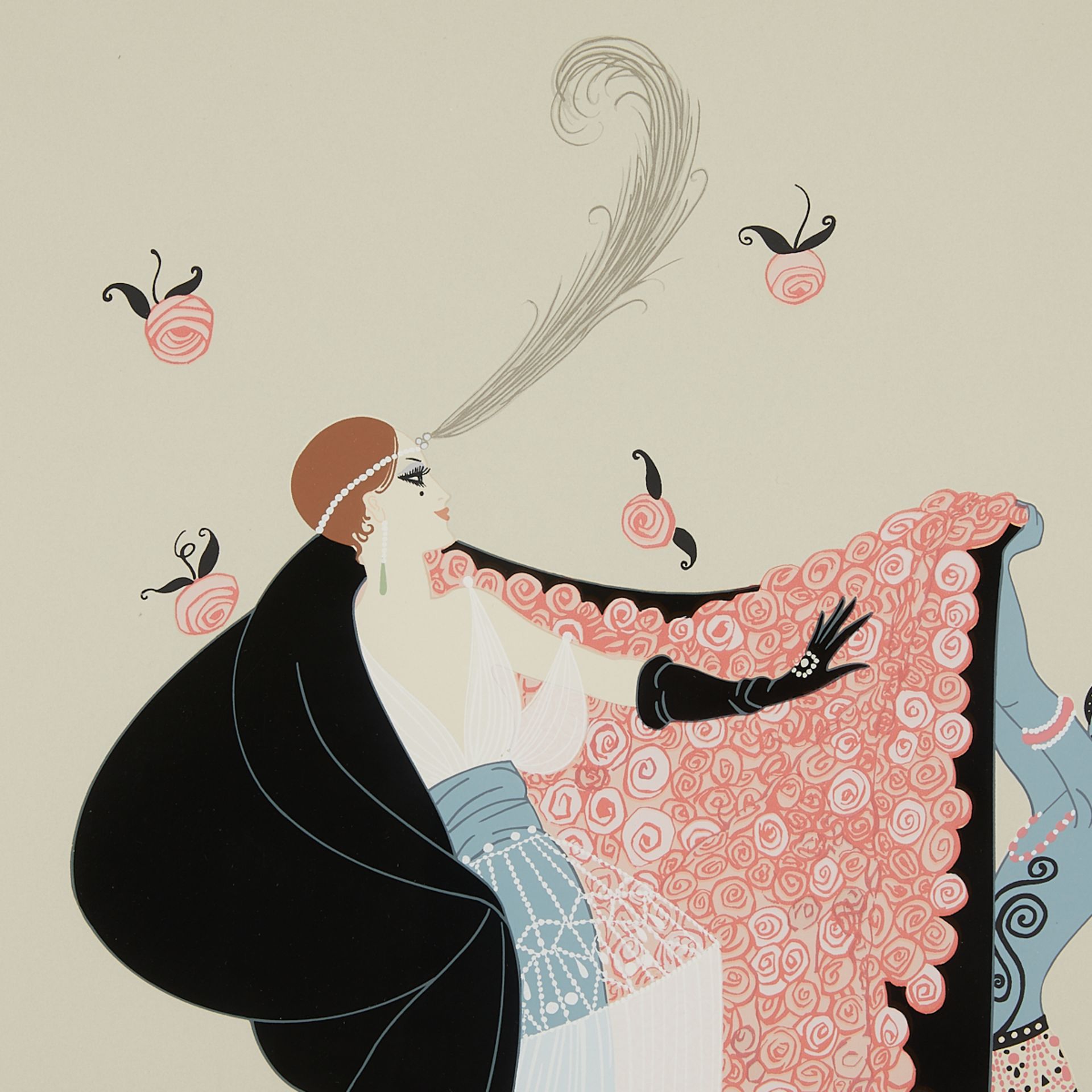 Erte "The Flowered Cape" Serigraph 1981 - Image 2 of 9
