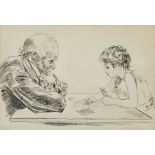 Ink Drawing of Card Players