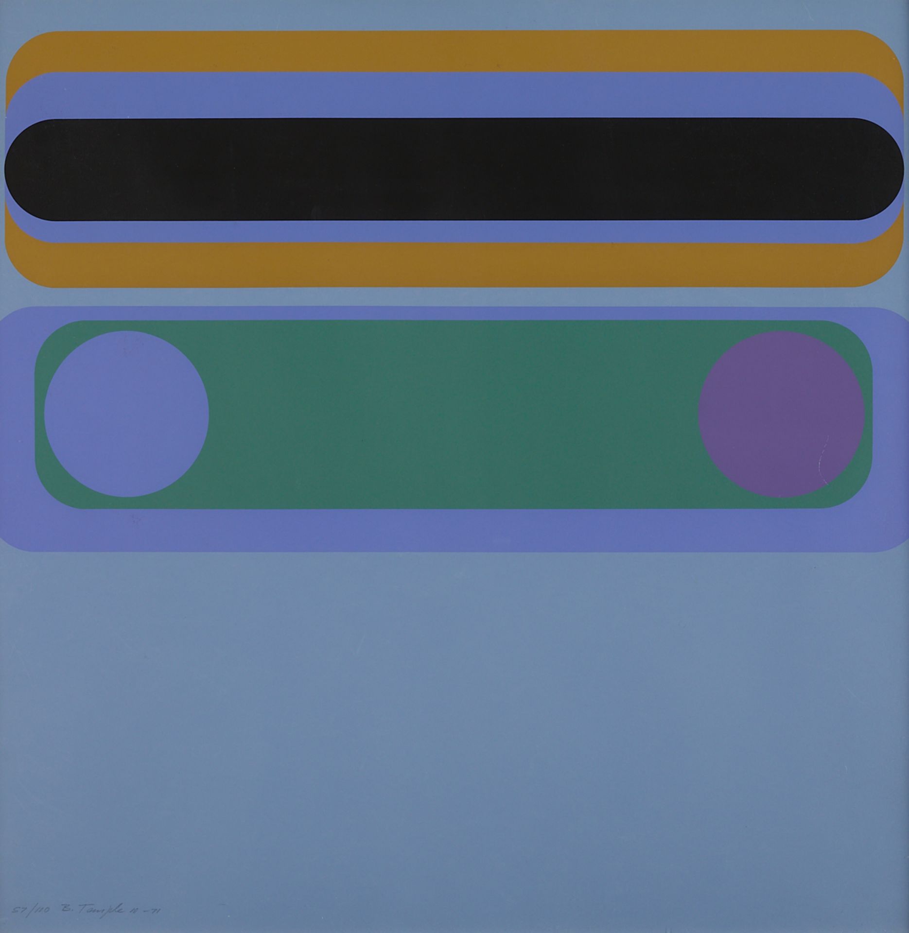 Brook Temple Op-Art Serigraph 1971