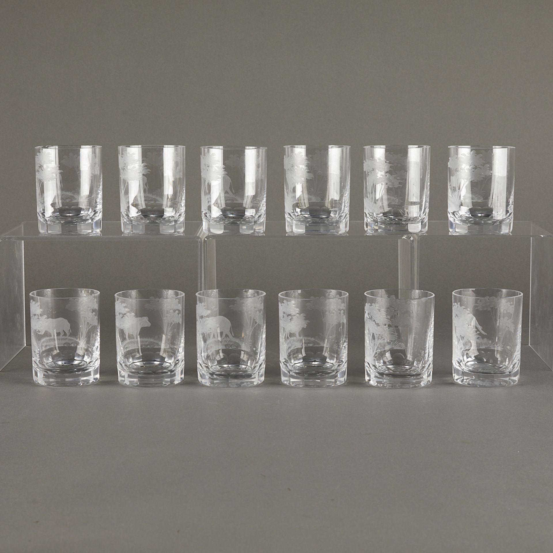 12 Queen Lace African Animal Crystal Glasses - Bild 3 aus 10