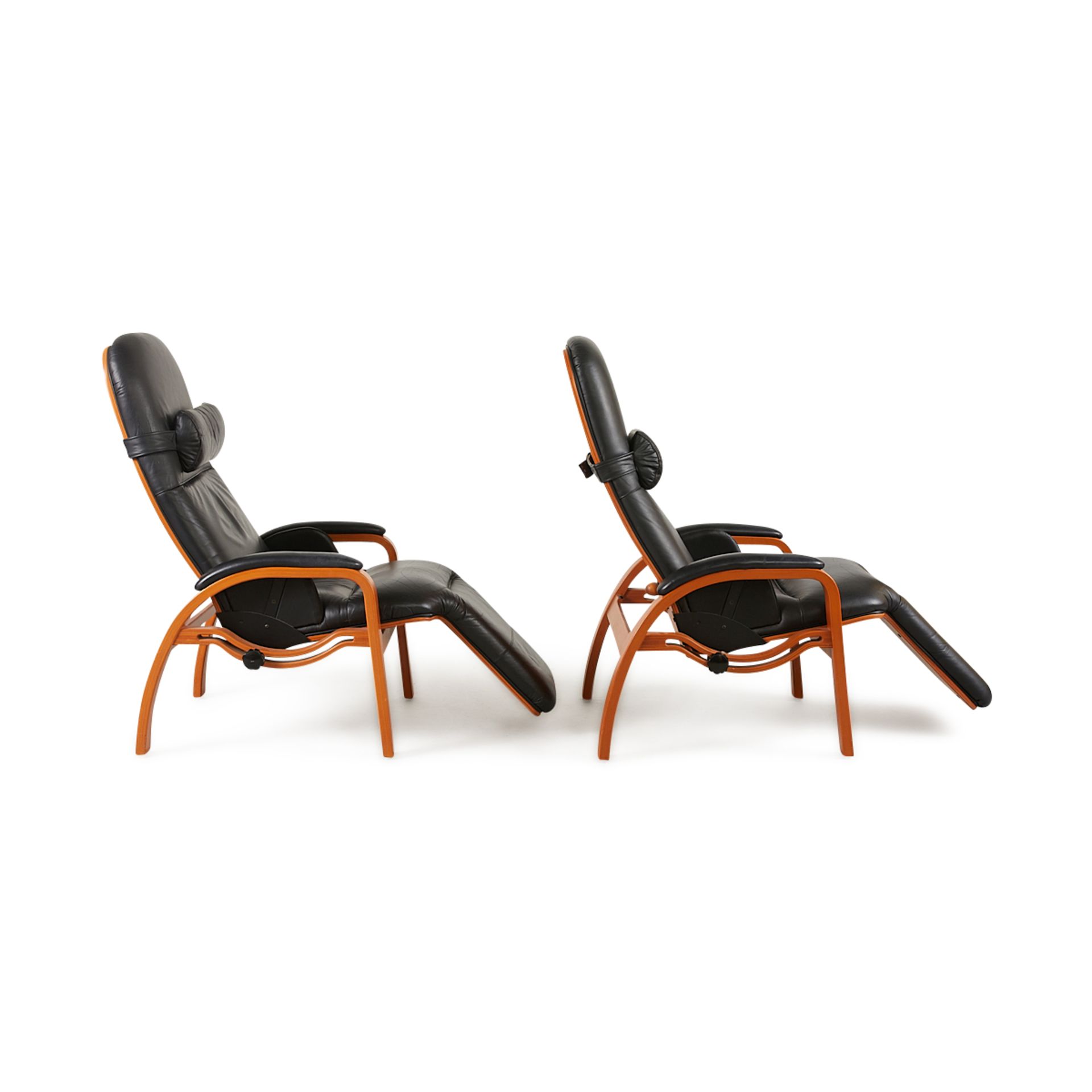 Pair of Leather Reclining Easy Chairs - Image 6 of 12
