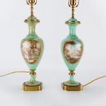 Pair of Sevres Style Old Paris Porcelain Lamps