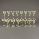 Set 22 Venetian Glass Octagonal Goblets