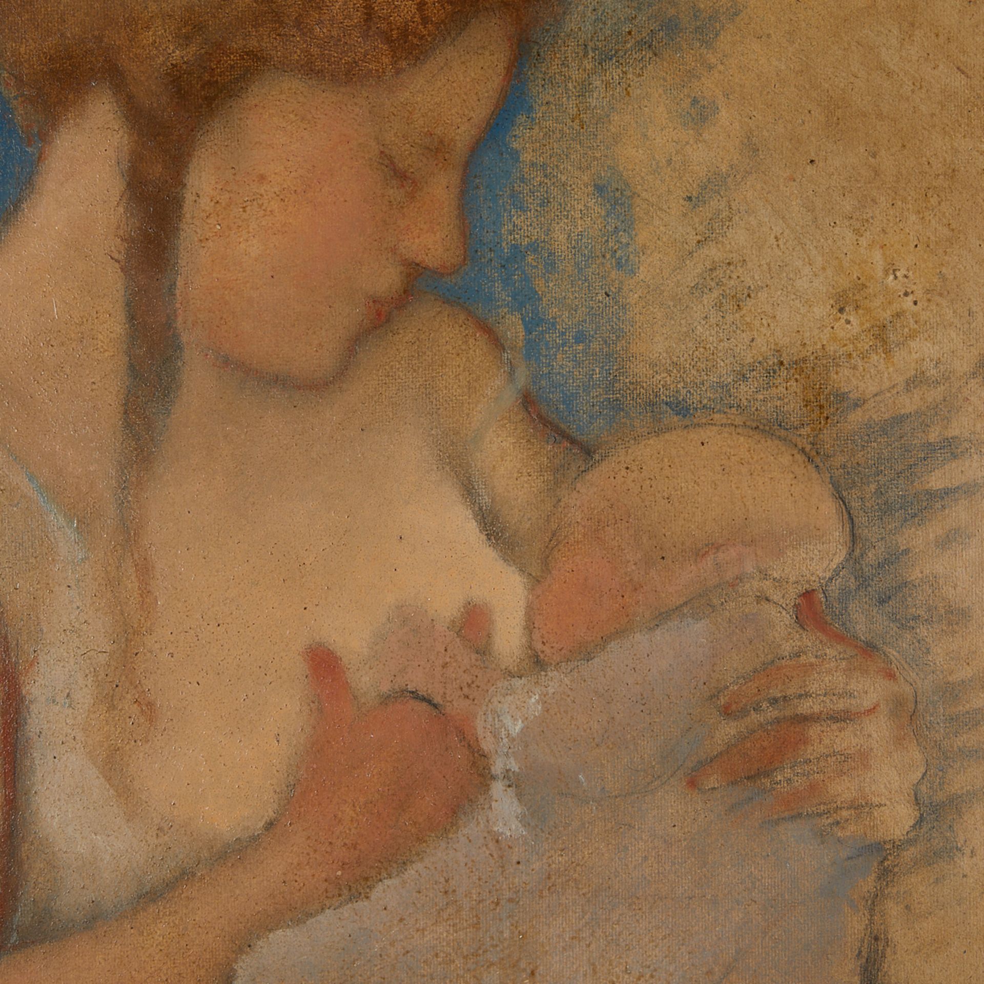 Armand Rassenfosse Nursing Mother Painting - Image 2 of 6