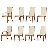 Set 8 Bernhard Rohne MasterCraft Burled Chairs