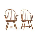 Group of 2 Antique Windsor Armchairs