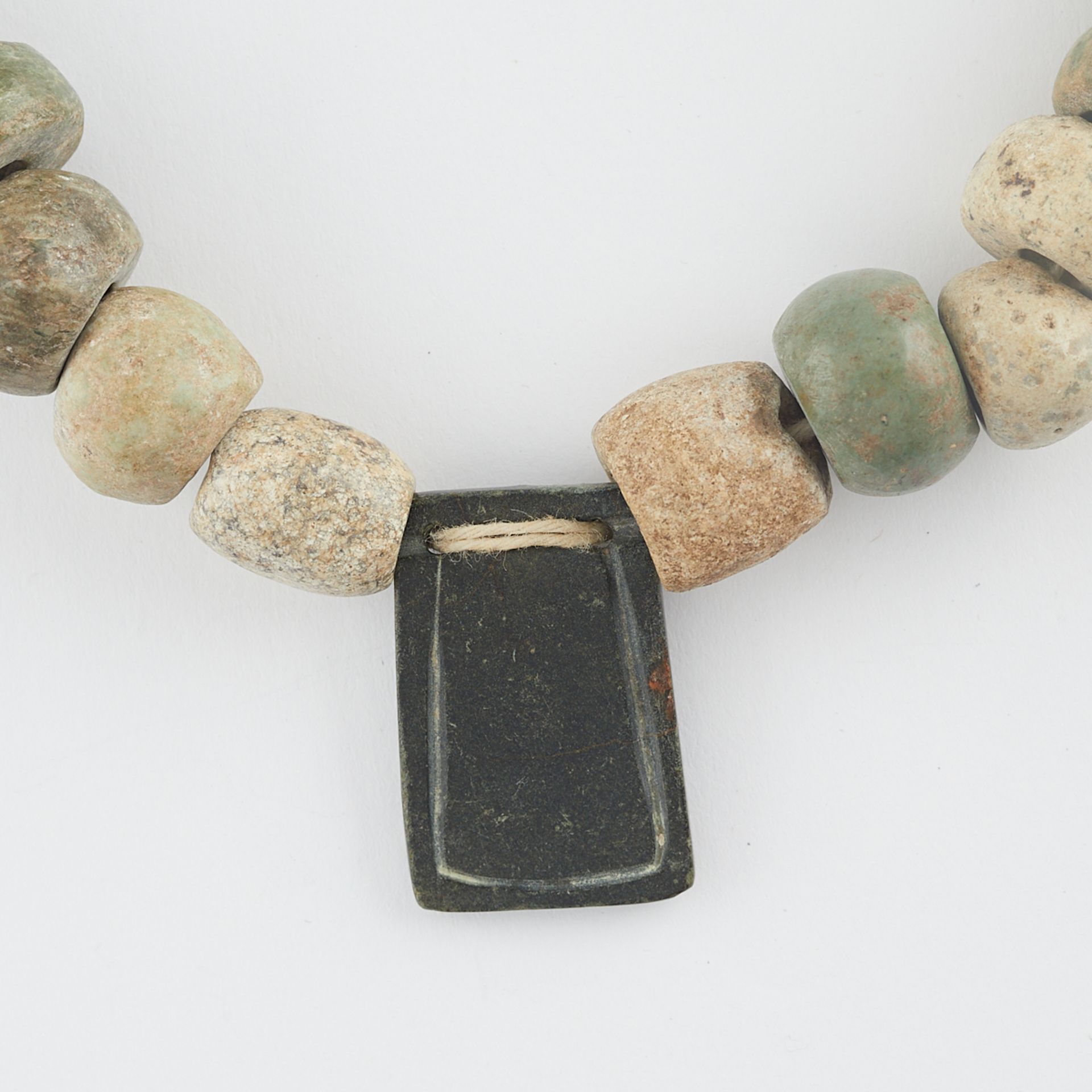 Mezcala Mexican Greenstone Plaque Necklace - Image 2 of 4