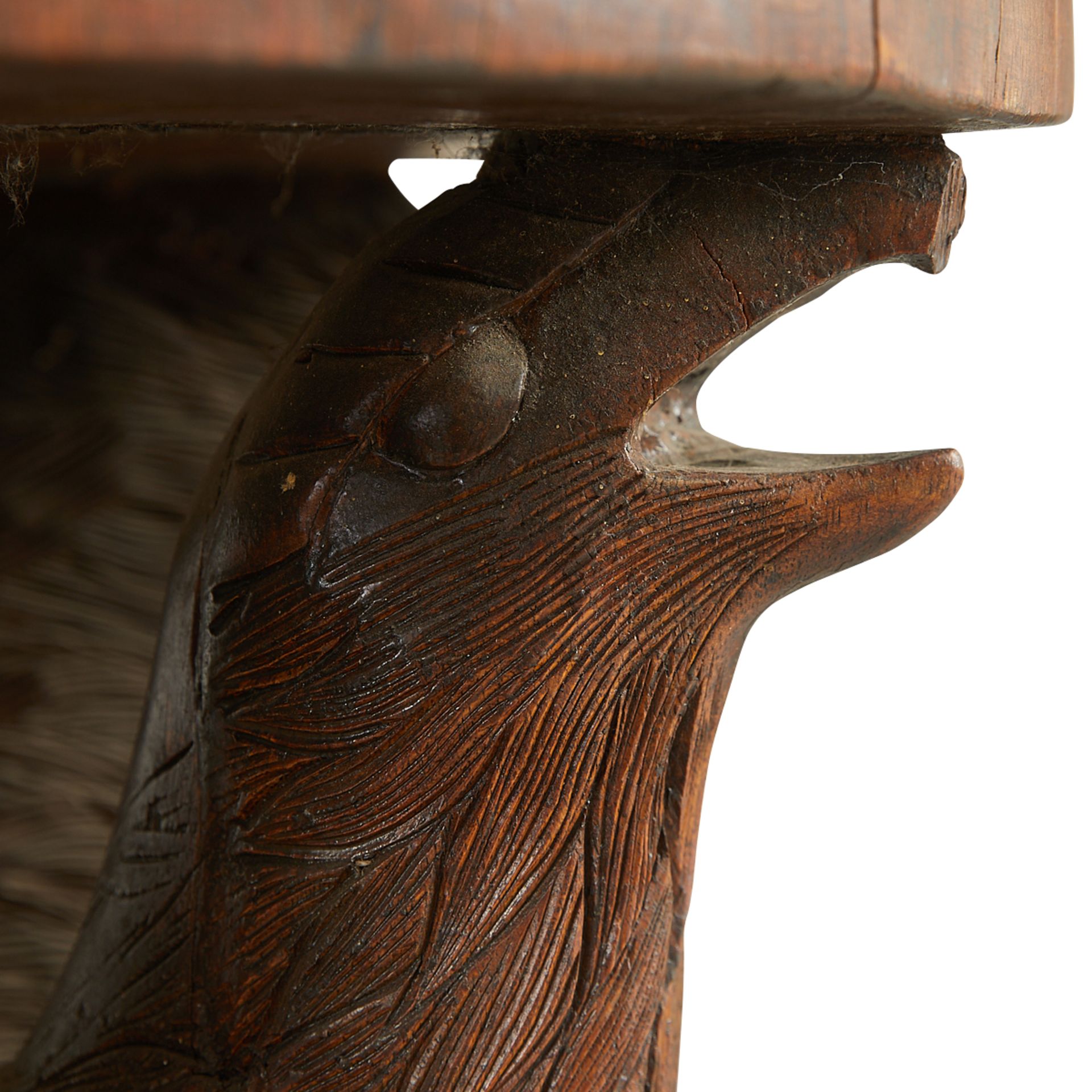 Carved Folk Art Eagle Table - Bild 10 aus 12