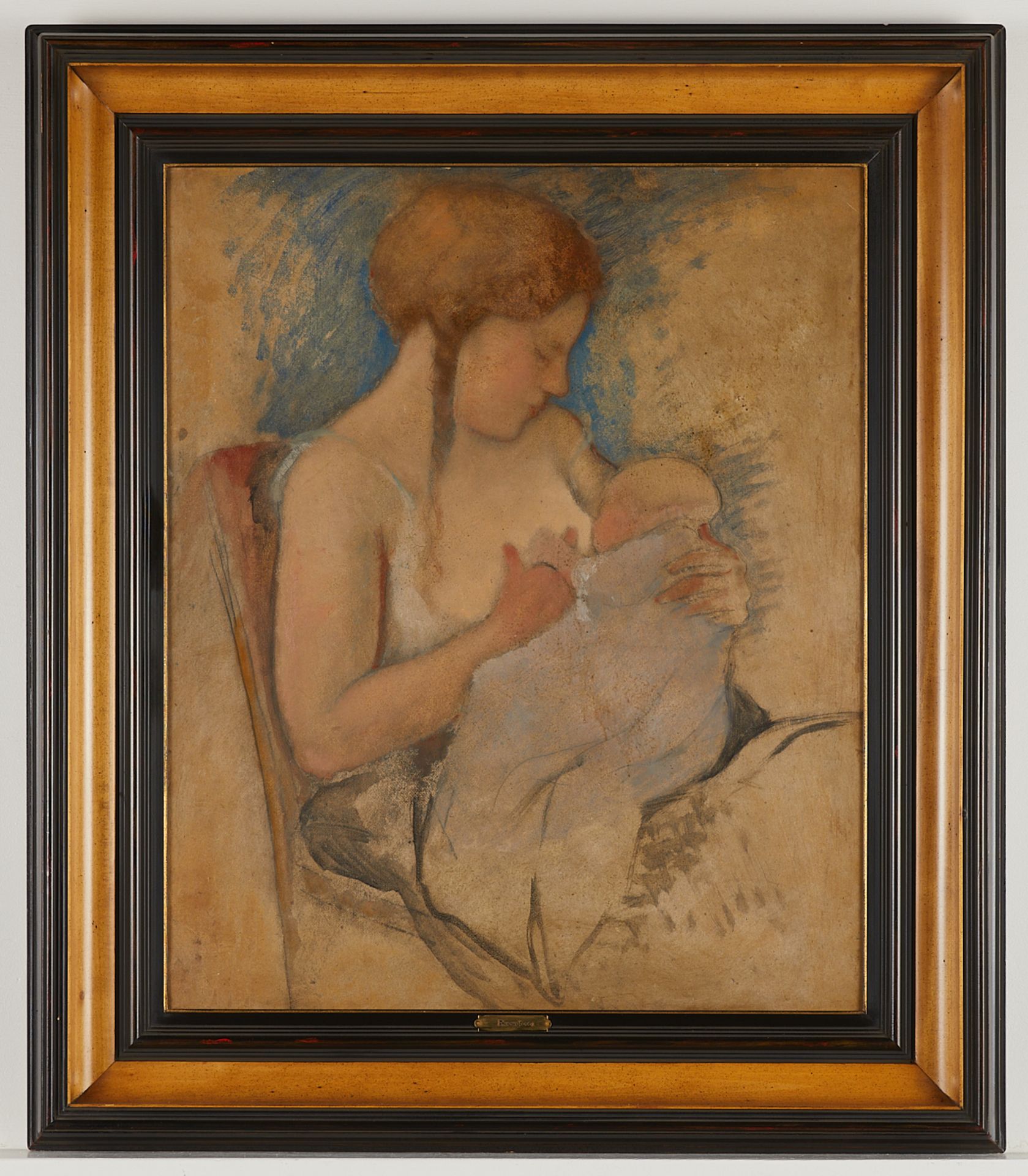 Armand Rassenfosse Nursing Mother Painting - Image 3 of 6