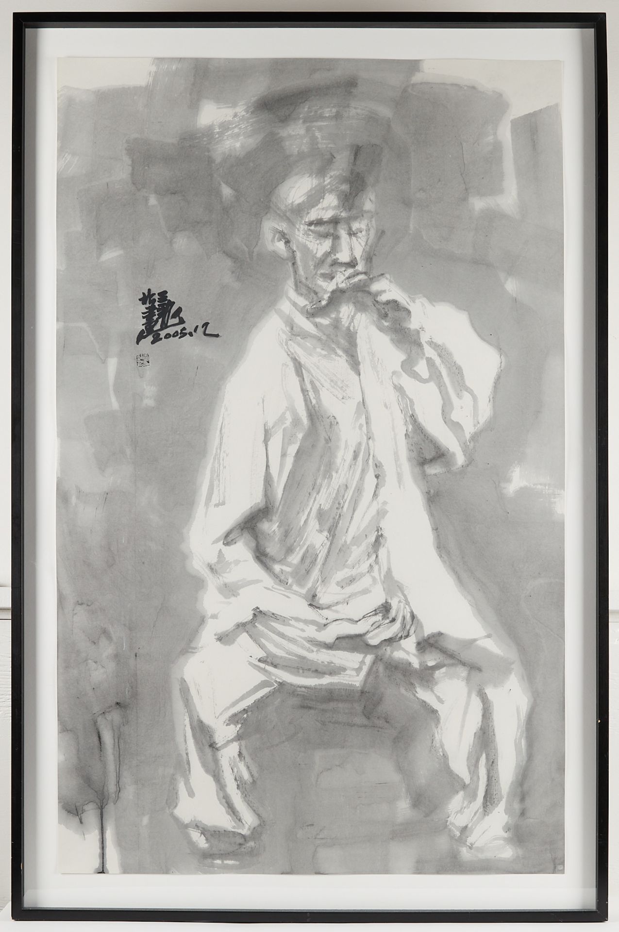 Wang Jinsong "Tai Chi Man" Ink Painting - Bild 2 aus 6