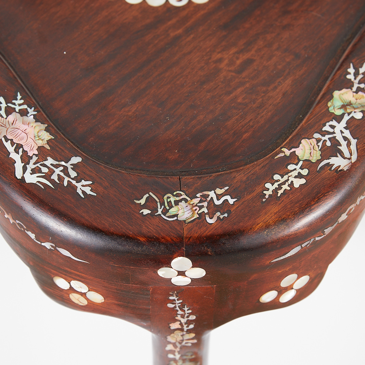 Chinese Rosewood Mother-of-Pearl Corner Chair - Image 11 of 13