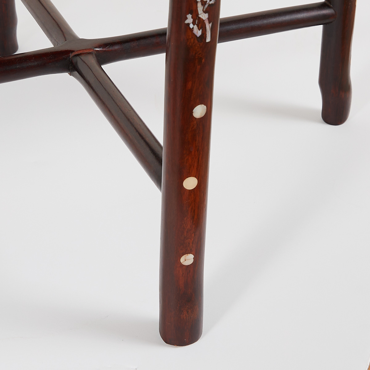 Chinese Rosewood Mother-of-Pearl Corner Chair - Image 13 of 13