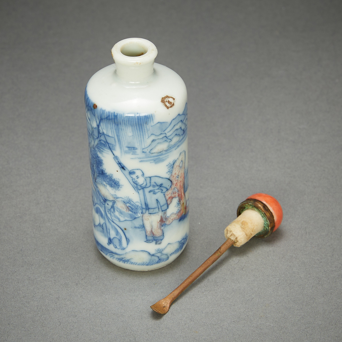 Chinese Blue & White Porcelain Snuff Bottle - Image 6 of 10