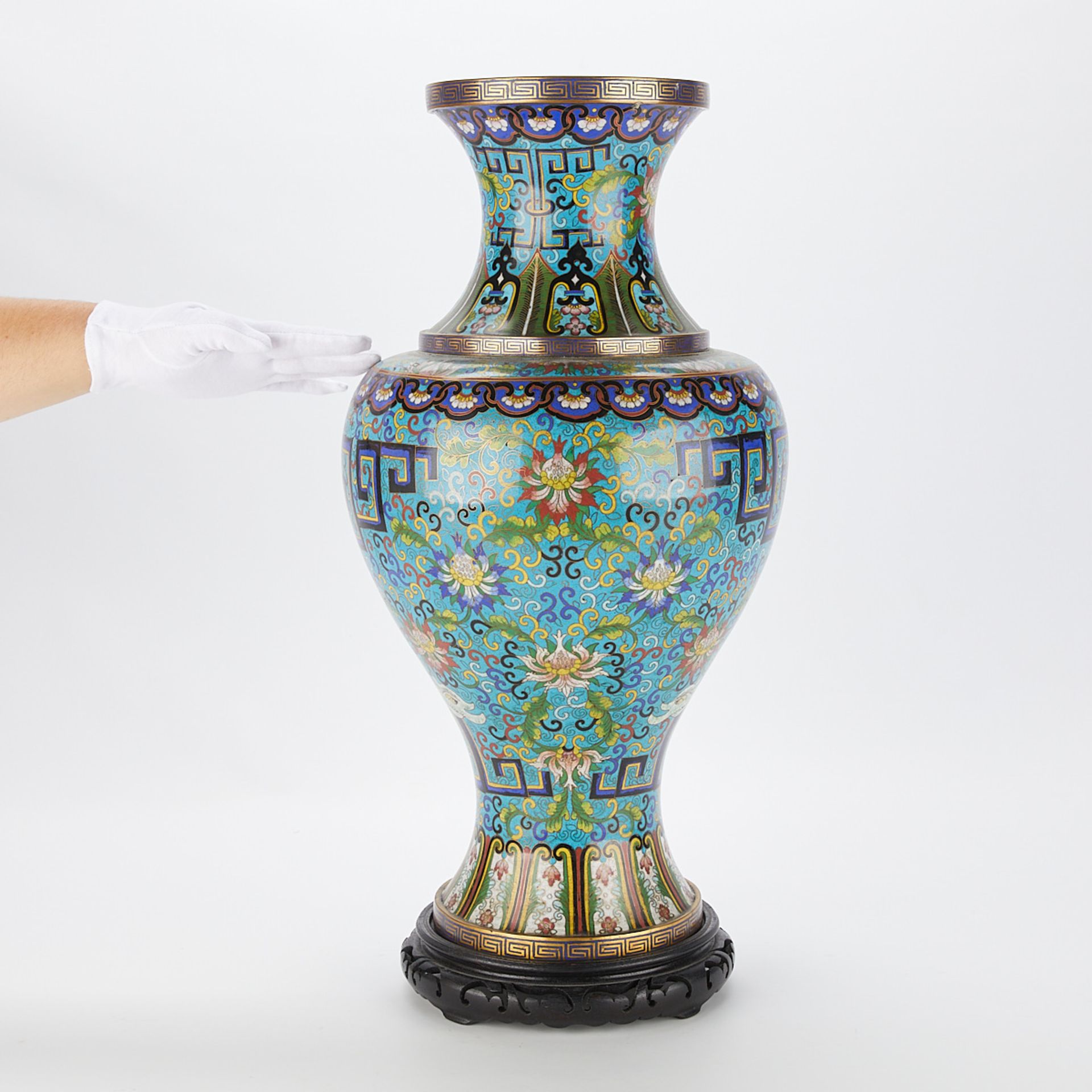 Large Chinese PRC Cloisonne Vase - Bild 12 aus 12