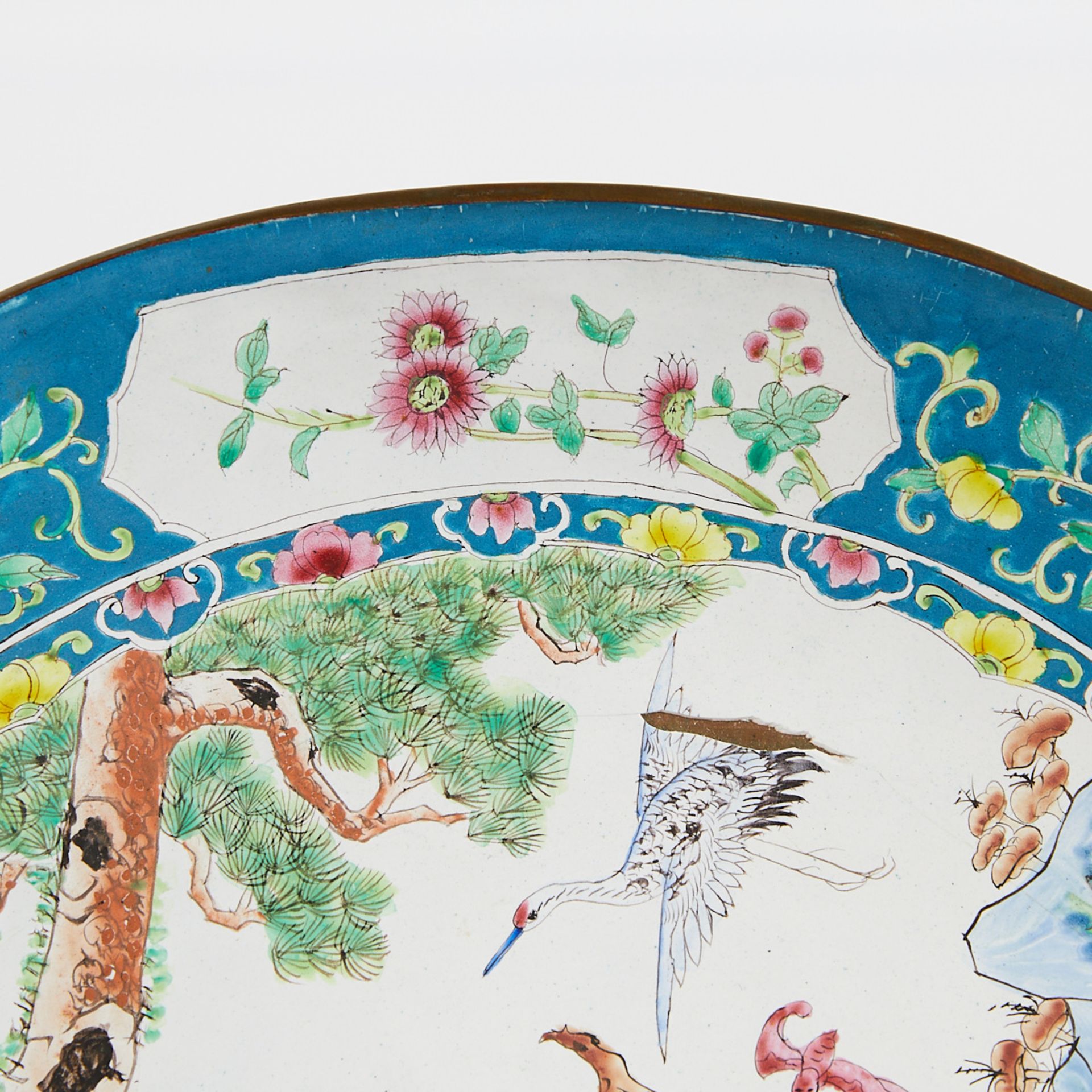 20th c. Chinese Peking Enamel Platter - Image 3 of 8