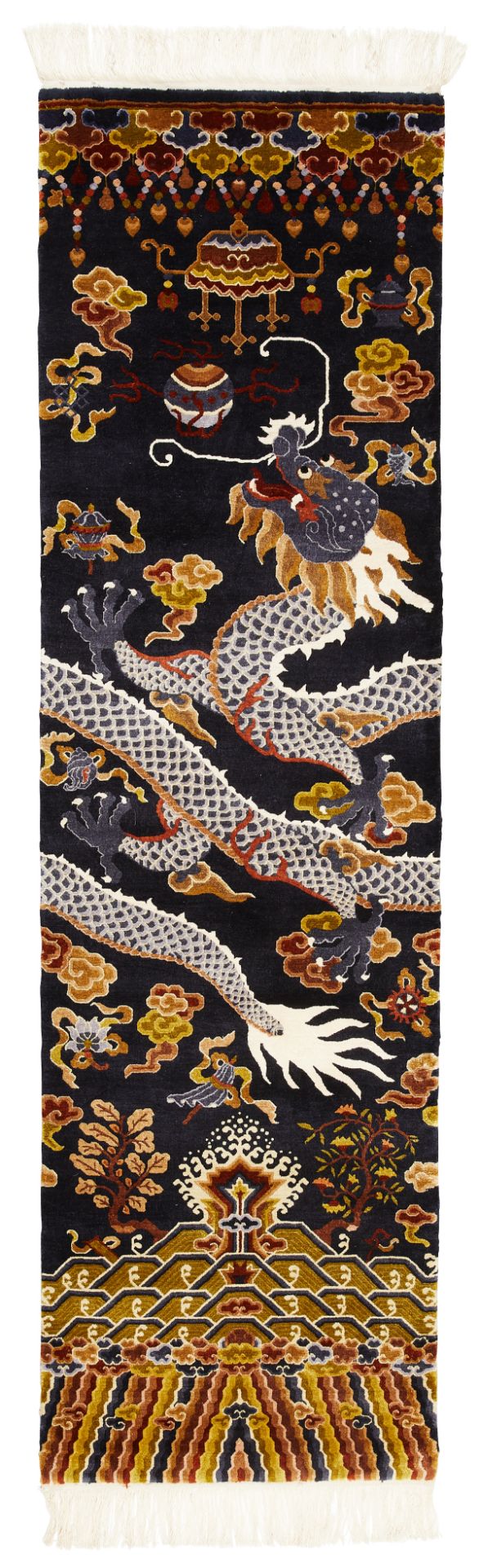 20th c. Chinese Silk Runner Rug