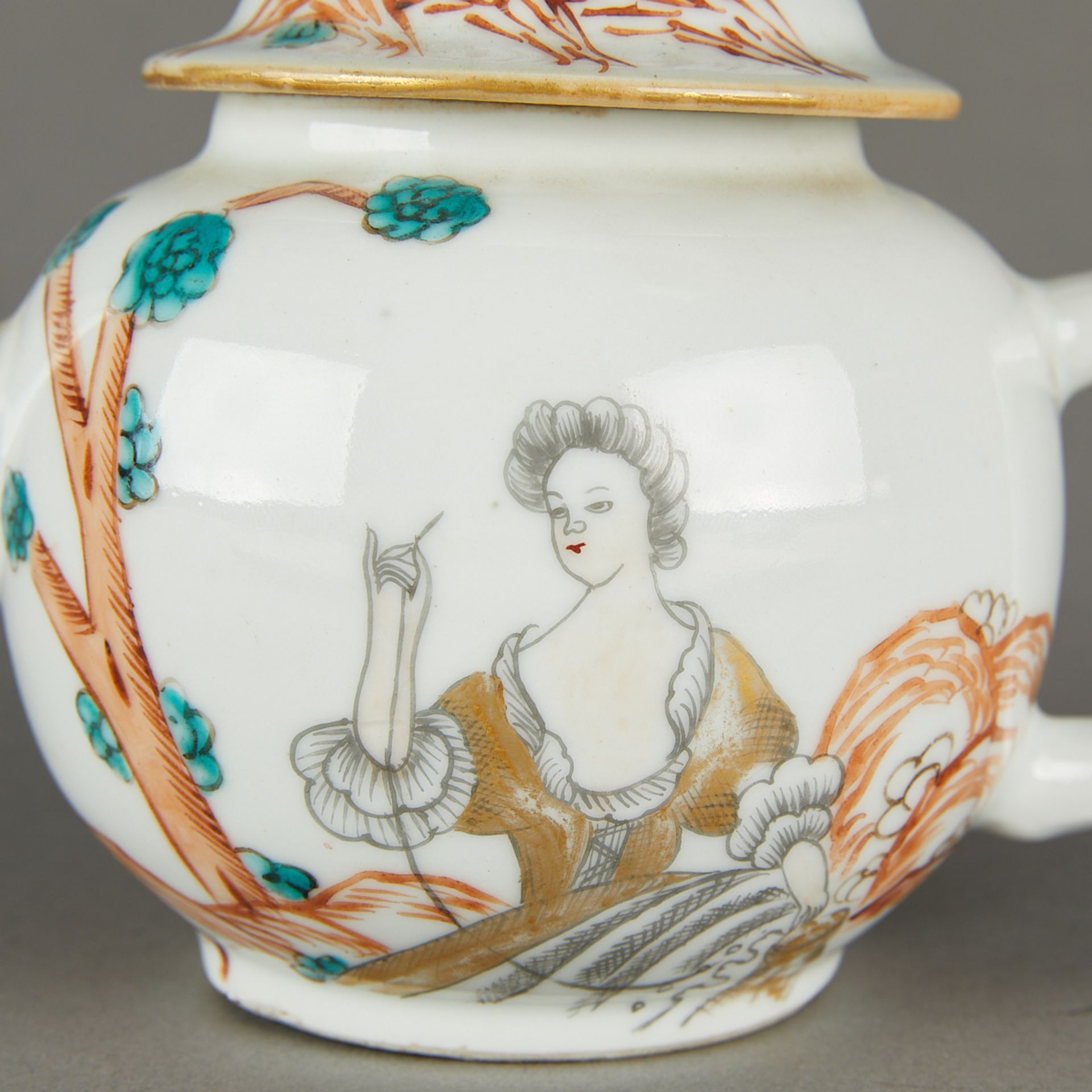 Chinese Export Famille Verte Porcelain Teapot - Bild 2 aus 11