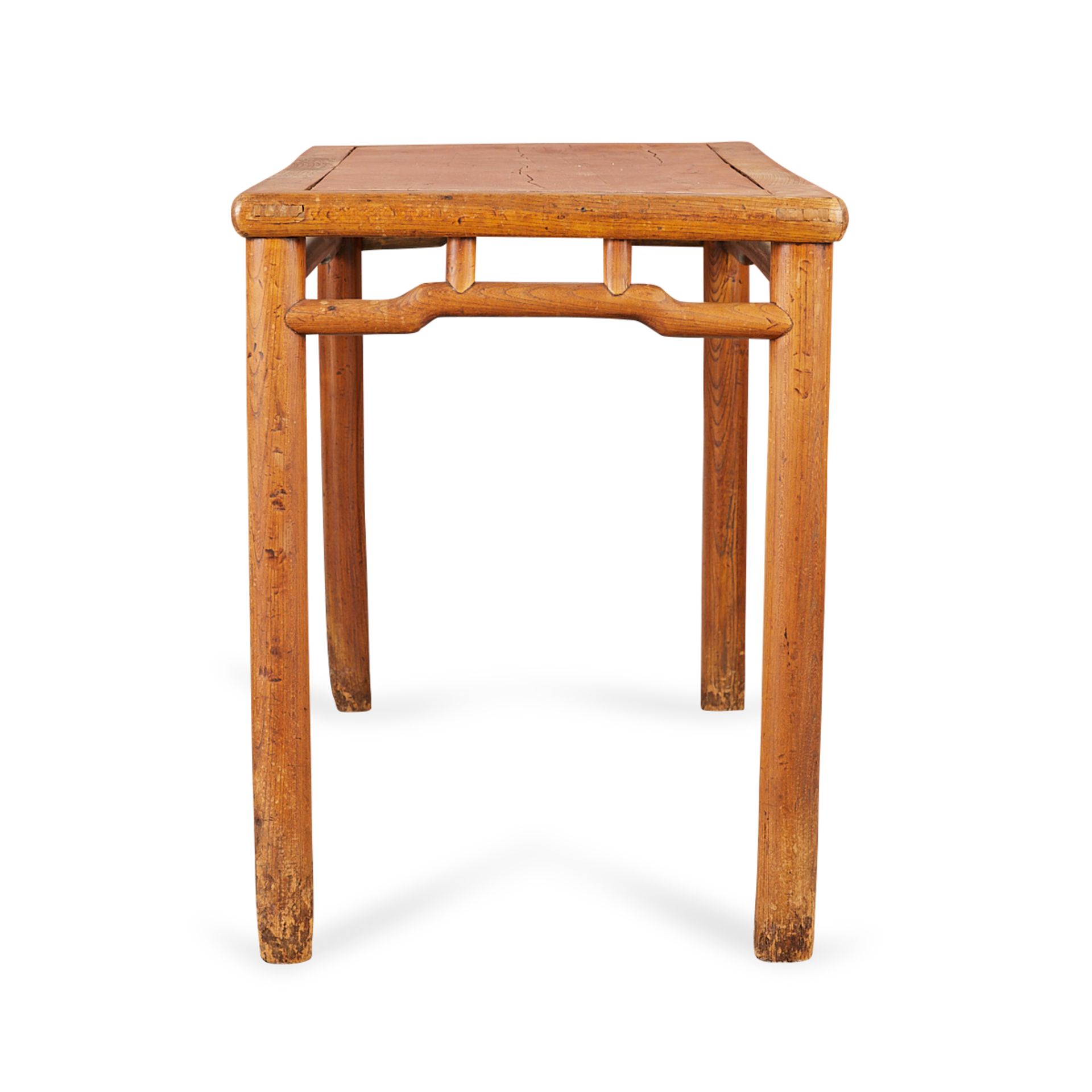 18th c. Chinese Elm Wood Corner Leg Painting Table - Bild 6 aus 10