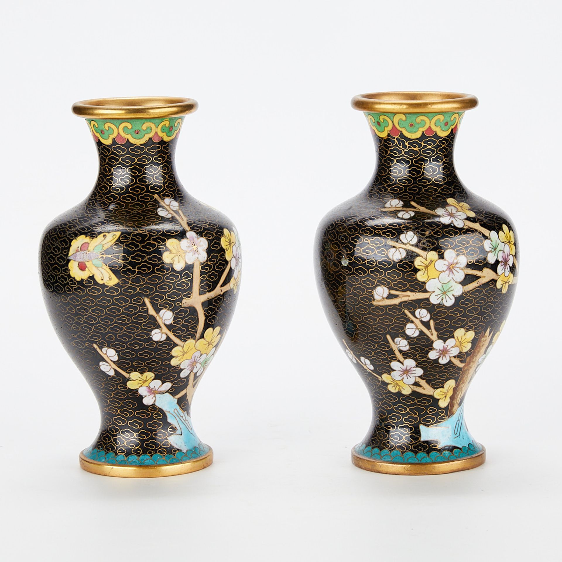 Pair of Small Chinese Cloisonne Vases - Bild 4 aus 13