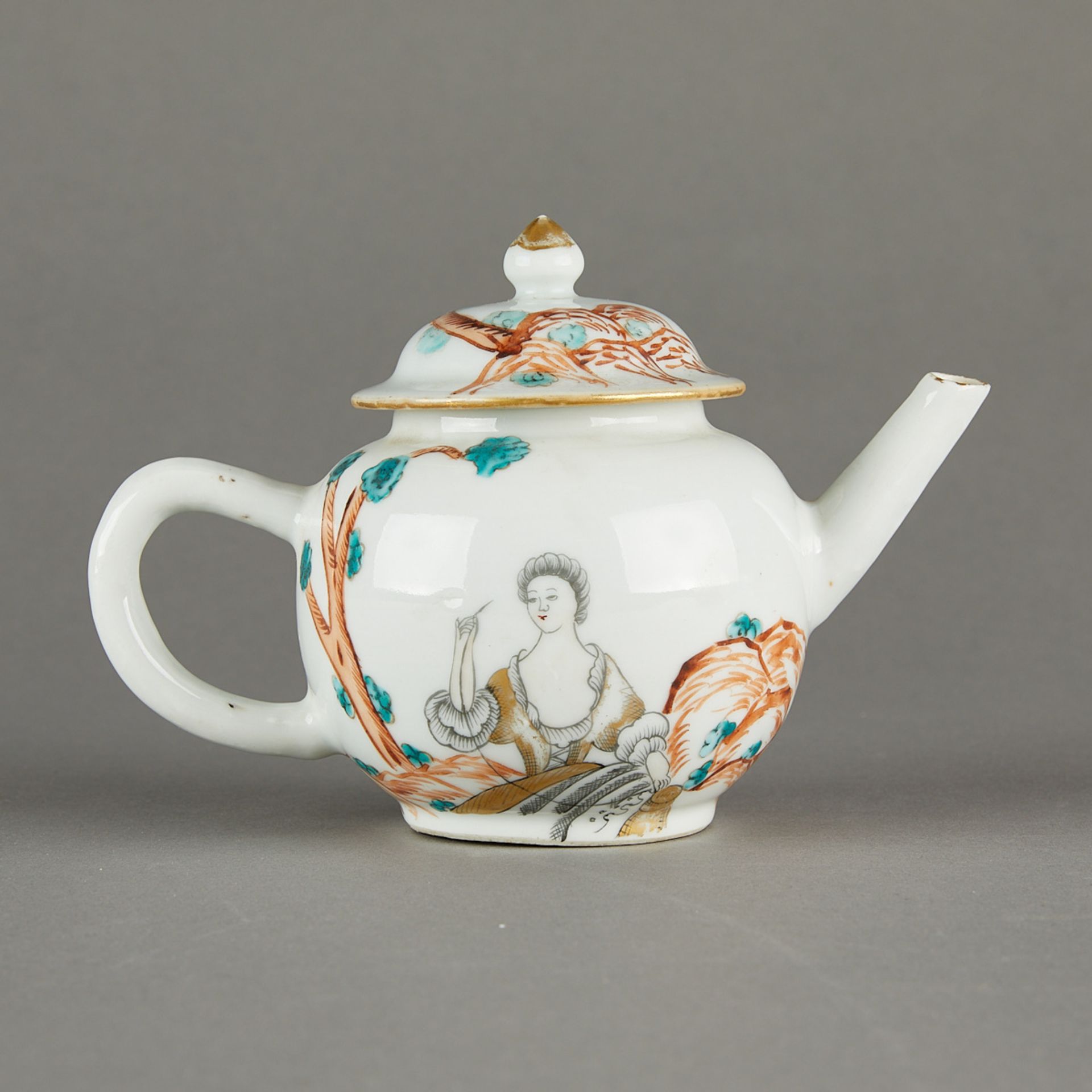 Chinese Export Famille Verte Porcelain Teapot - Bild 4 aus 11