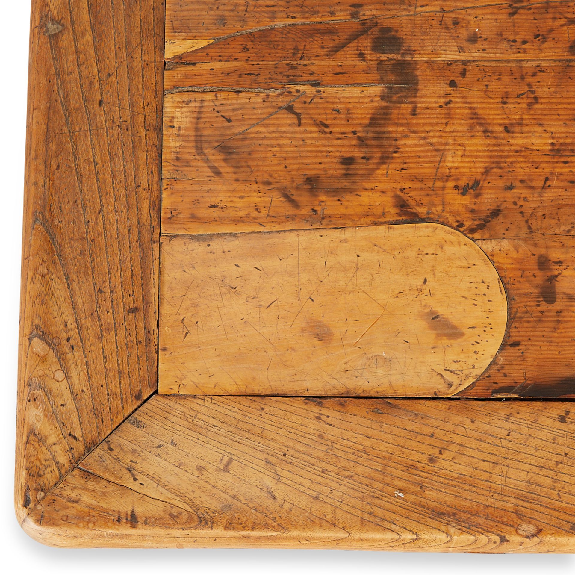 18th c. Chinese Elm Wood Corner Leg Painting Table - Bild 8 aus 10